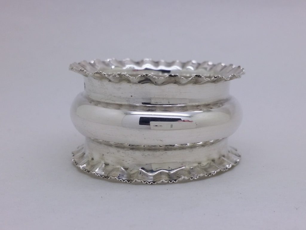 George V 1918 Sterling Silver Crimped Napkin Ring, Birmingham