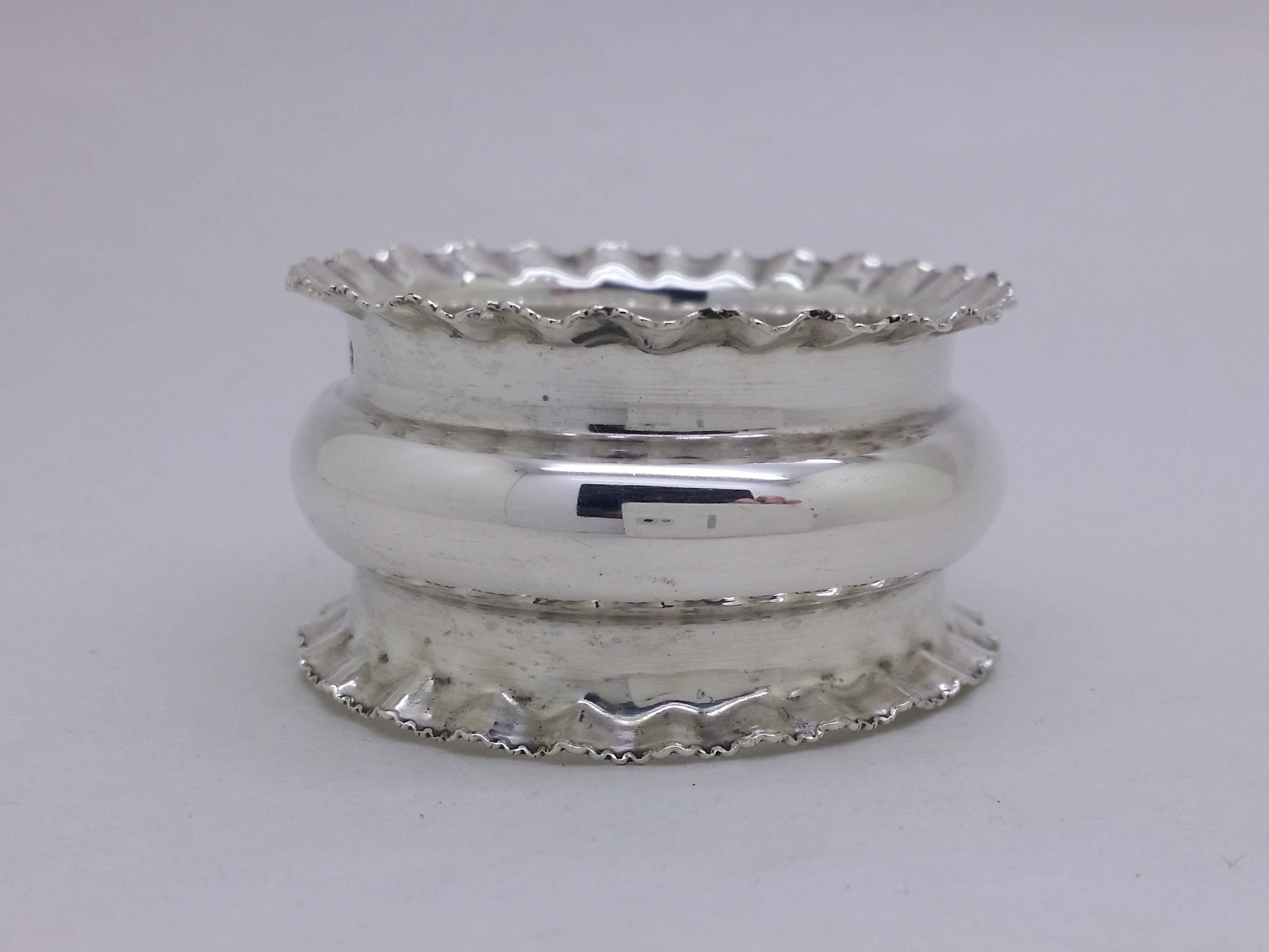 George V 1918 Sterling Silver Crimped Napkin Ring, Birmingham