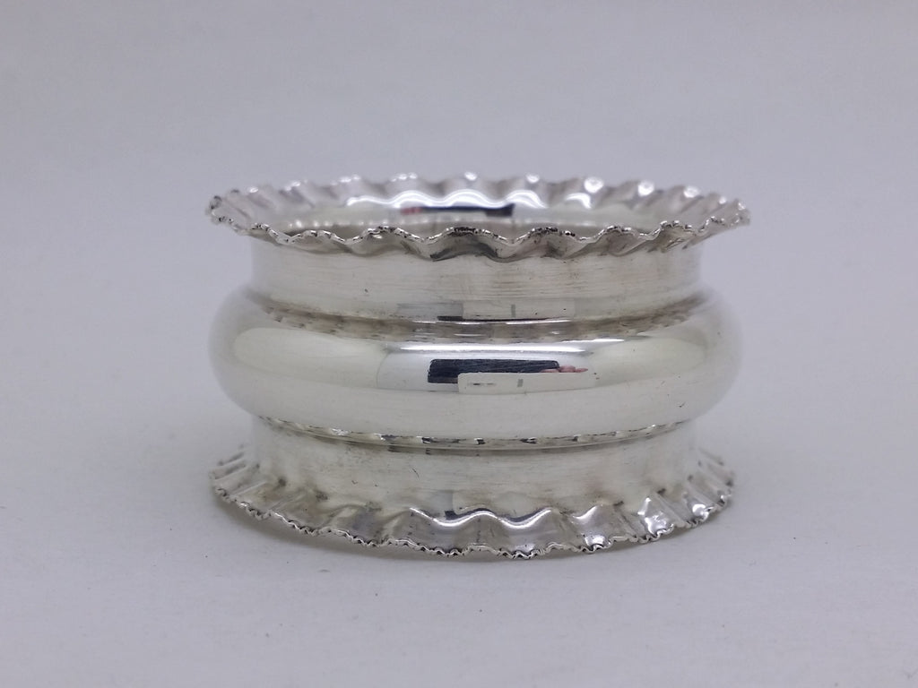George V 1918 Sterling Silver Crimped Napkin Ring, Birmingham