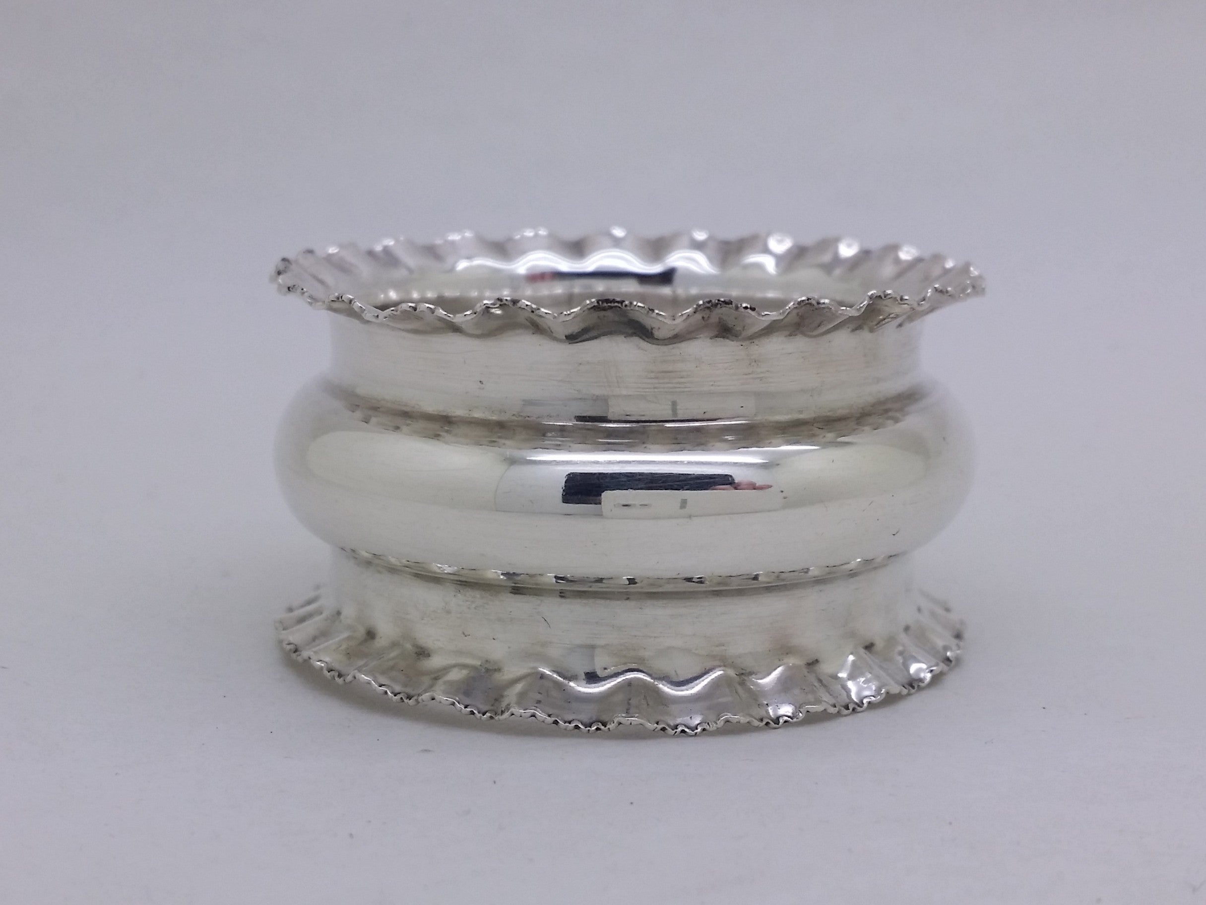 George V 1918 Sterling Silver Crimped Napkin Ring, Birmingham
