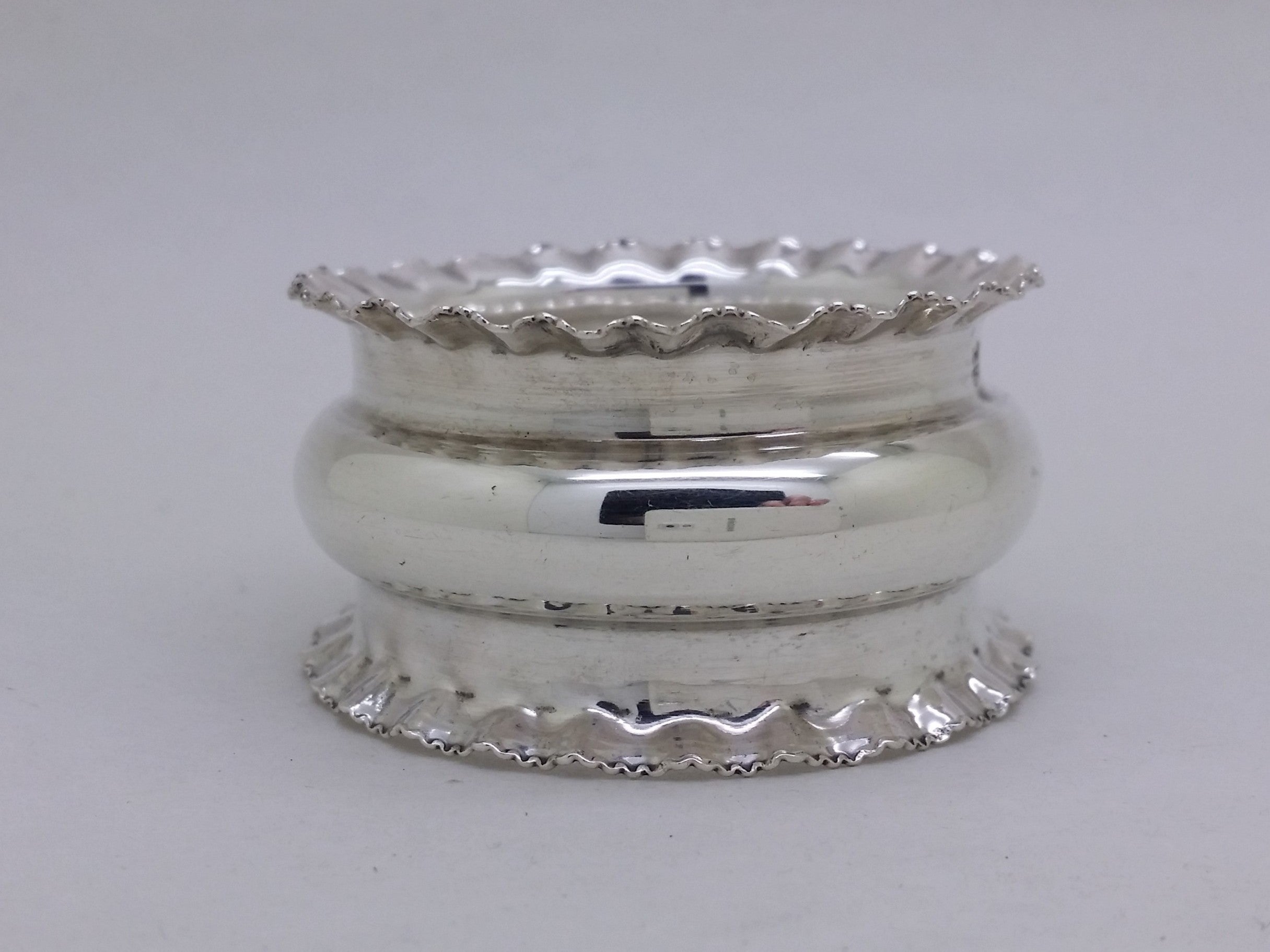George V 1918 Sterling Silver Crimped Napkin Ring, Birmingham