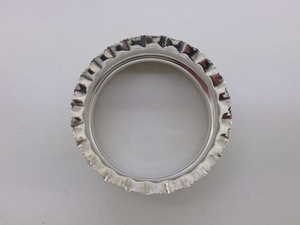 George V 1918 Sterling Silver Crimped Napkin Ring, Birmingham