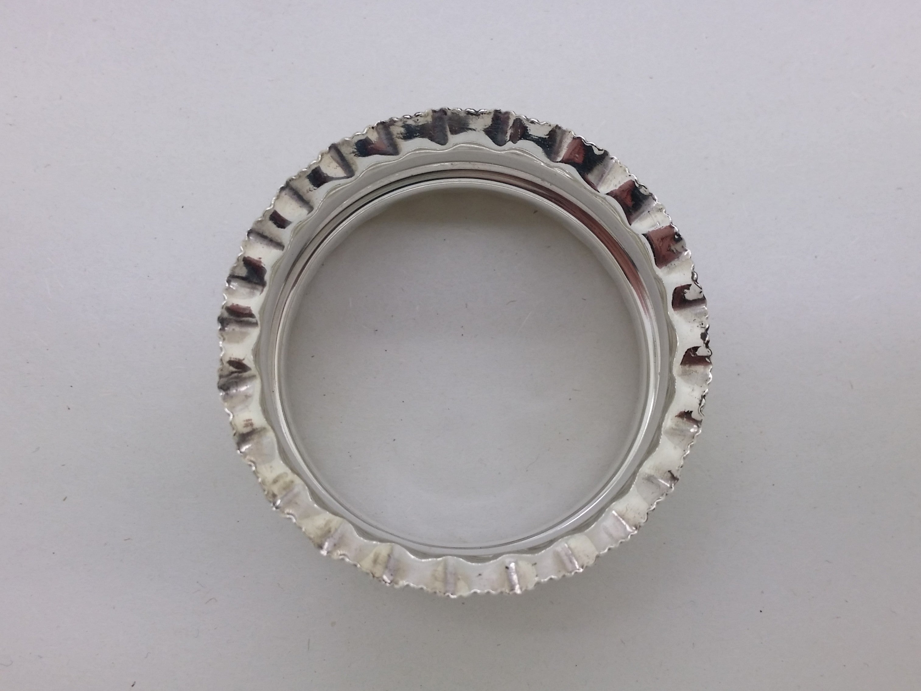 George V 1918 Sterling Silver Crimped Napkin Ring, Birmingham