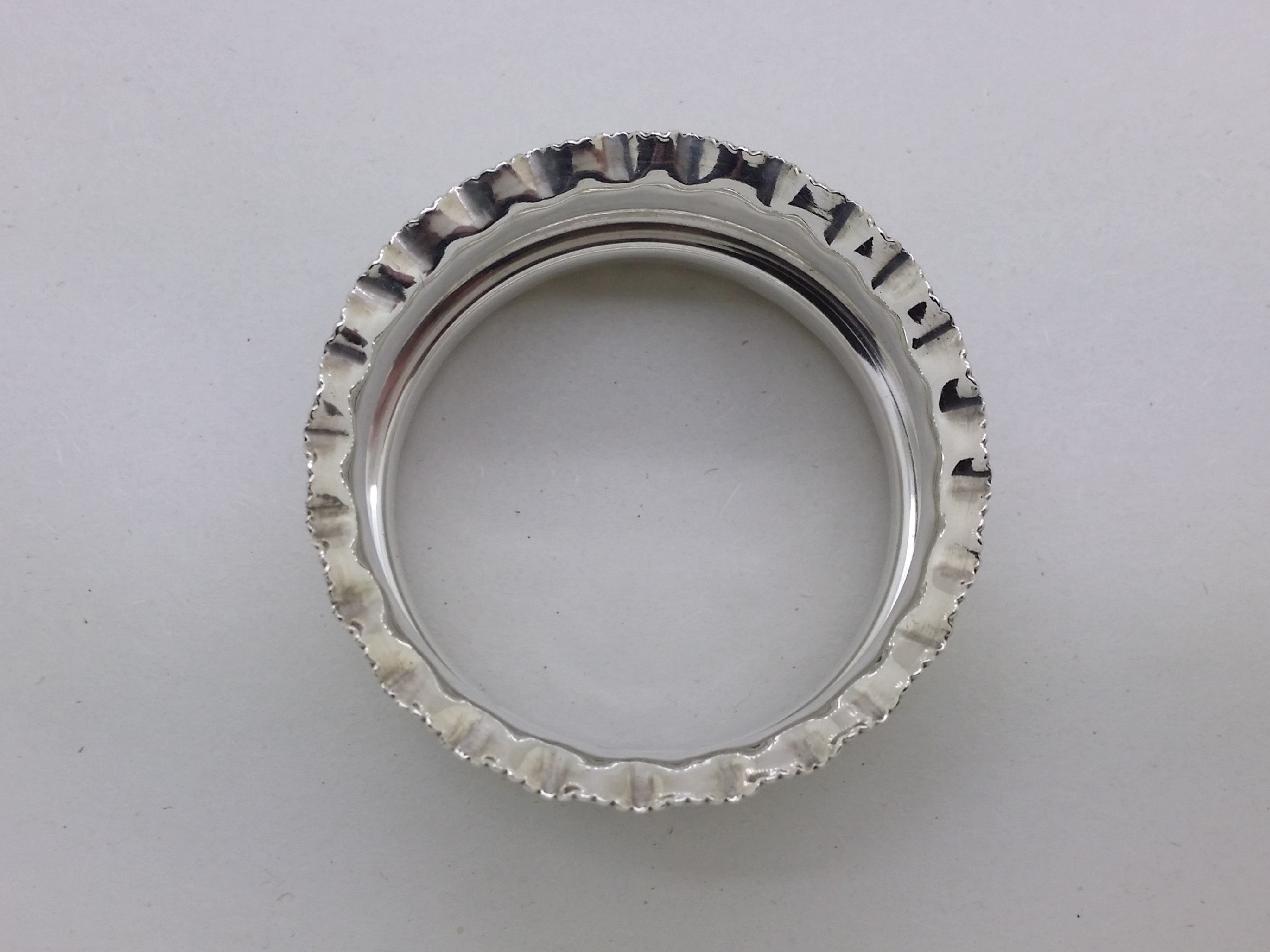 George V 1918 Sterling Silver Crimped Napkin Ring, Birmingham
