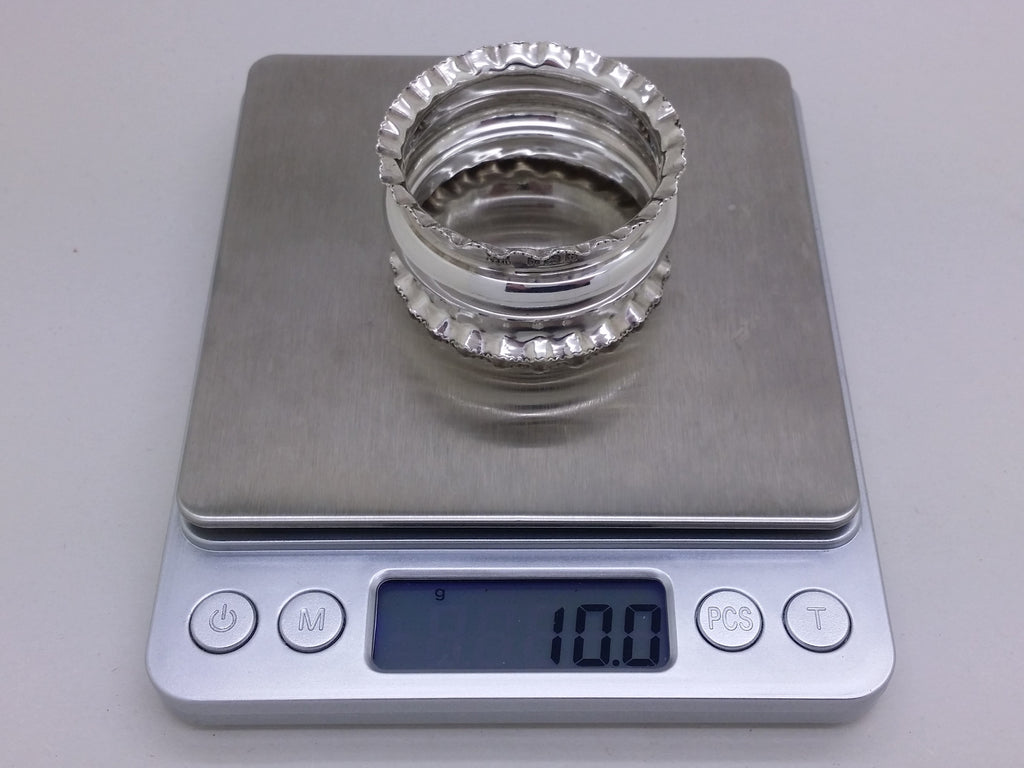 George V 1918 Sterling Silver Crimped Napkin Ring, Birmingham