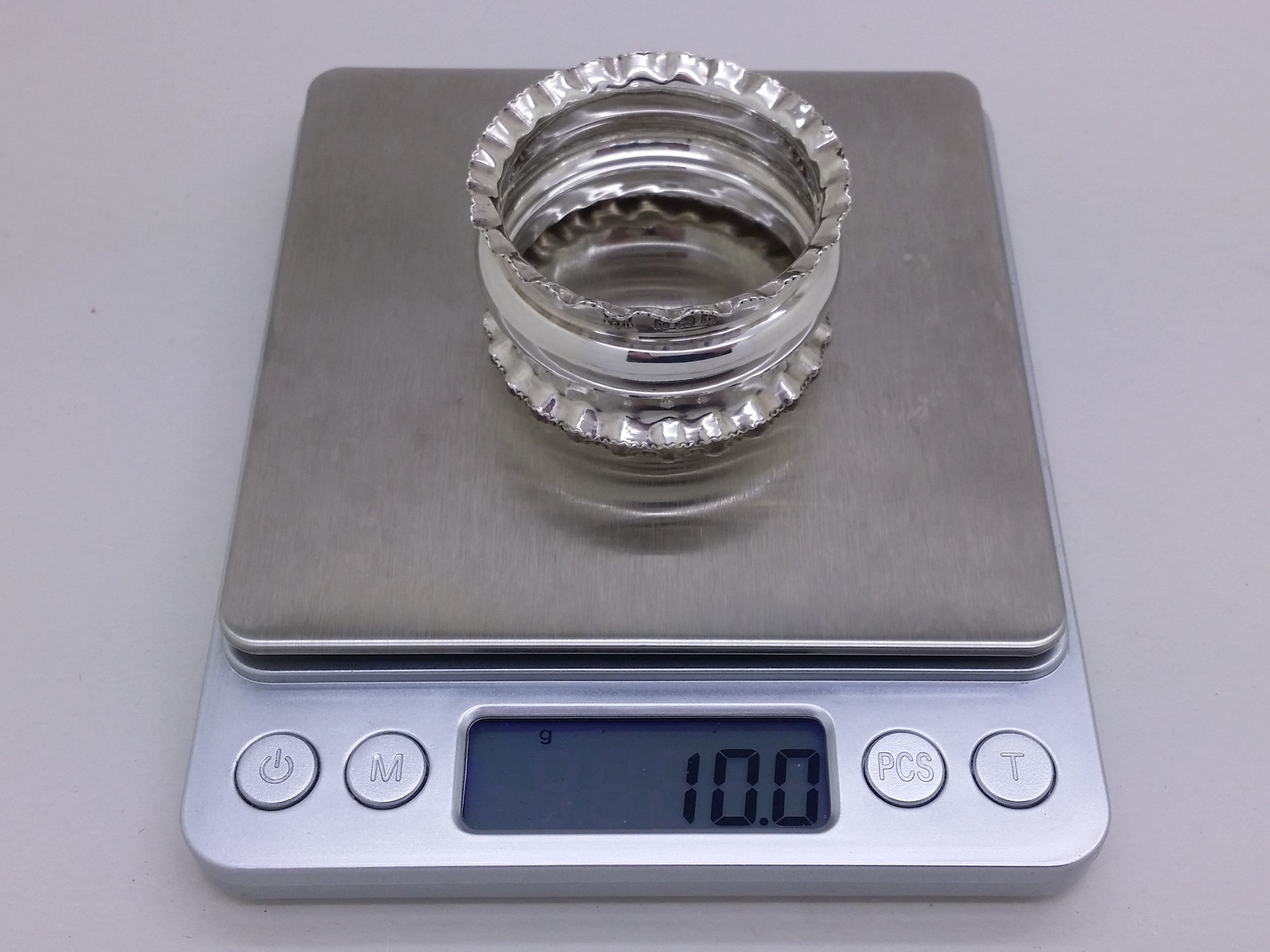 George V 1918 Sterling Silver Crimped Napkin Ring, Birmingham