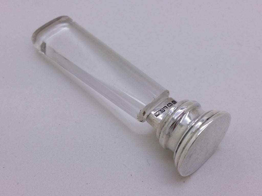 George V 1913 sterling silver & glass blank desk wax seal, Birmingham, by Henry Clifford Davis