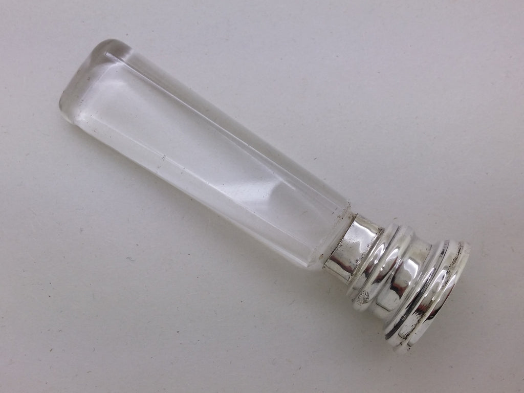 George V 1913 Sterling Silver & Glass Blank Desk Wax Seal, Birmingham