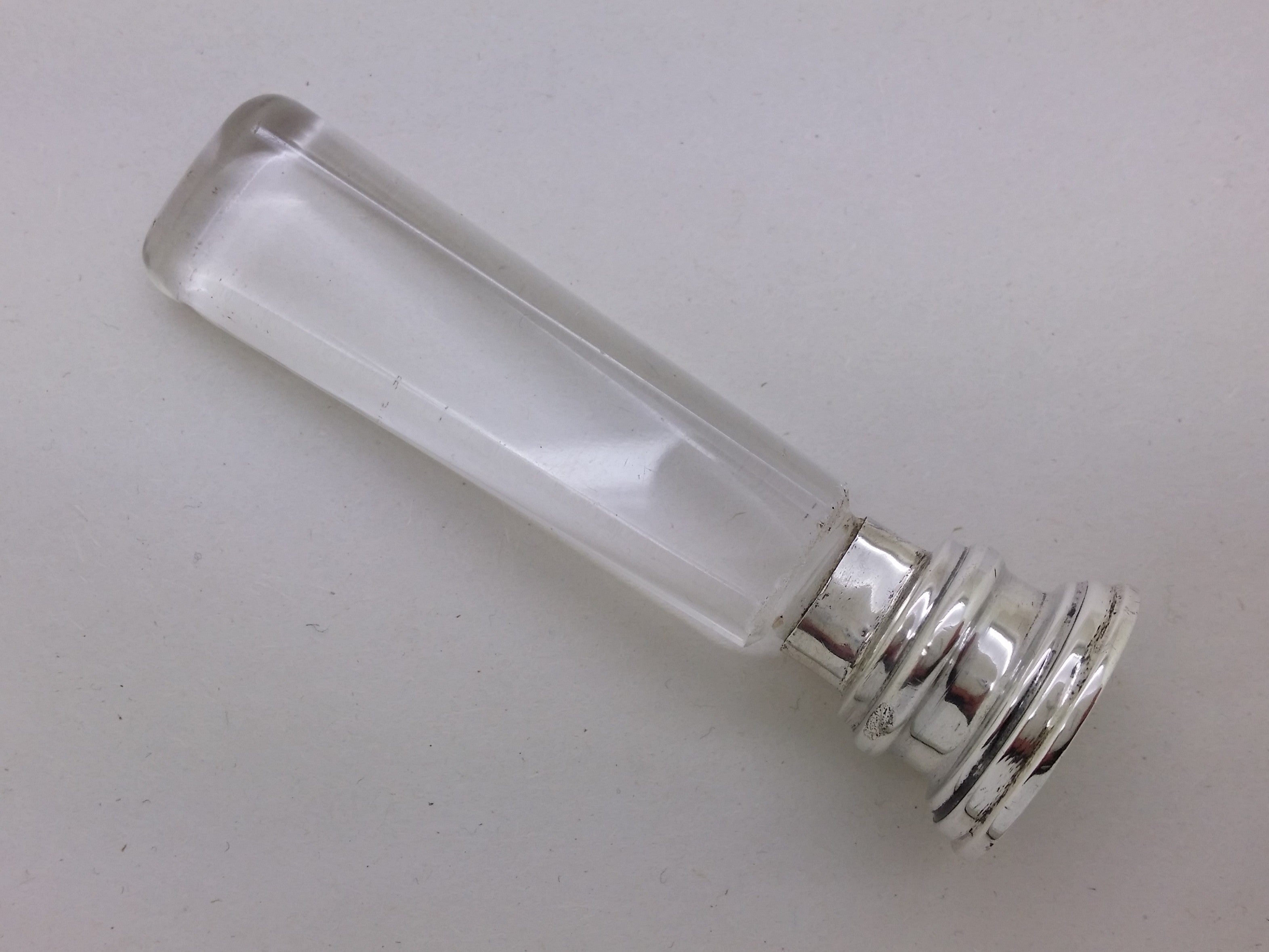 George V 1913 Sterling Silver & Glass Blank Desk Wax Seal, Birmingham