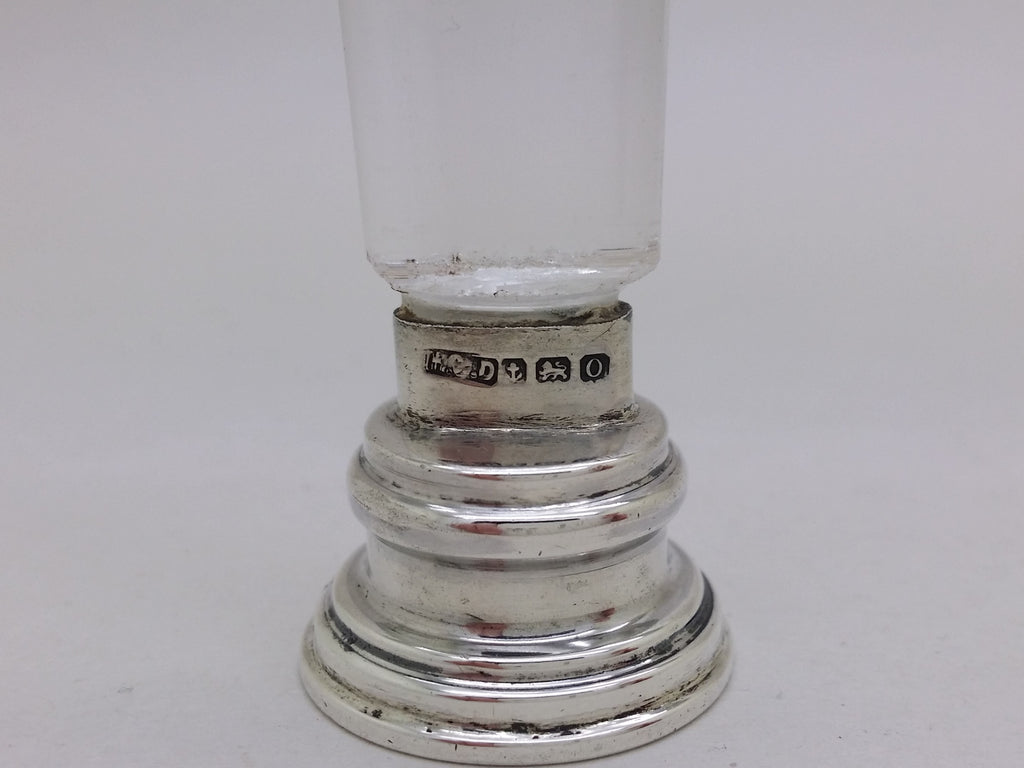 George V 1913 Sterling Silver & Glass Blank Desk Wax Seal, Birmingham