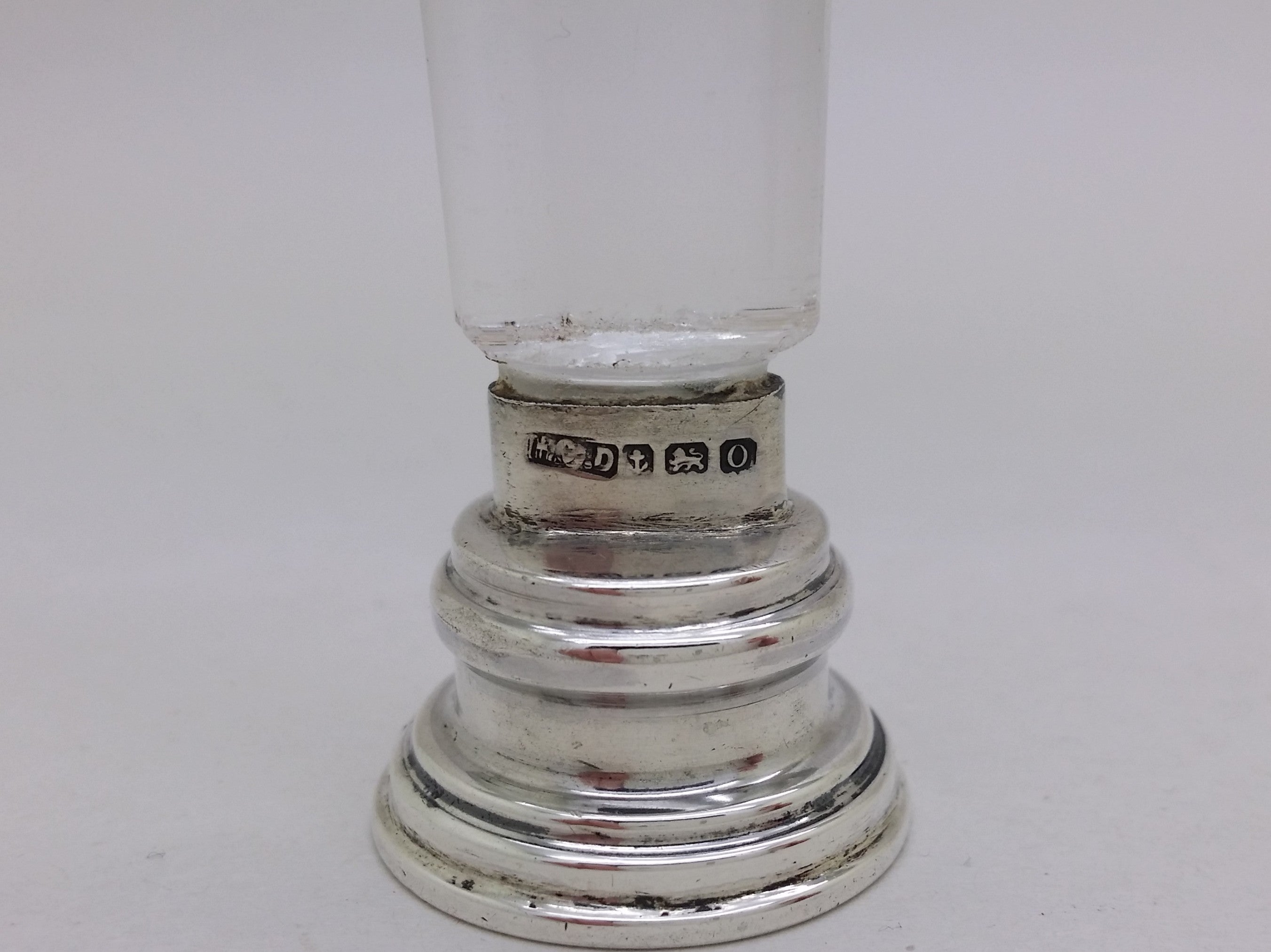 George V 1913 Sterling Silver & Glass Blank Desk Wax Seal, Birmingham