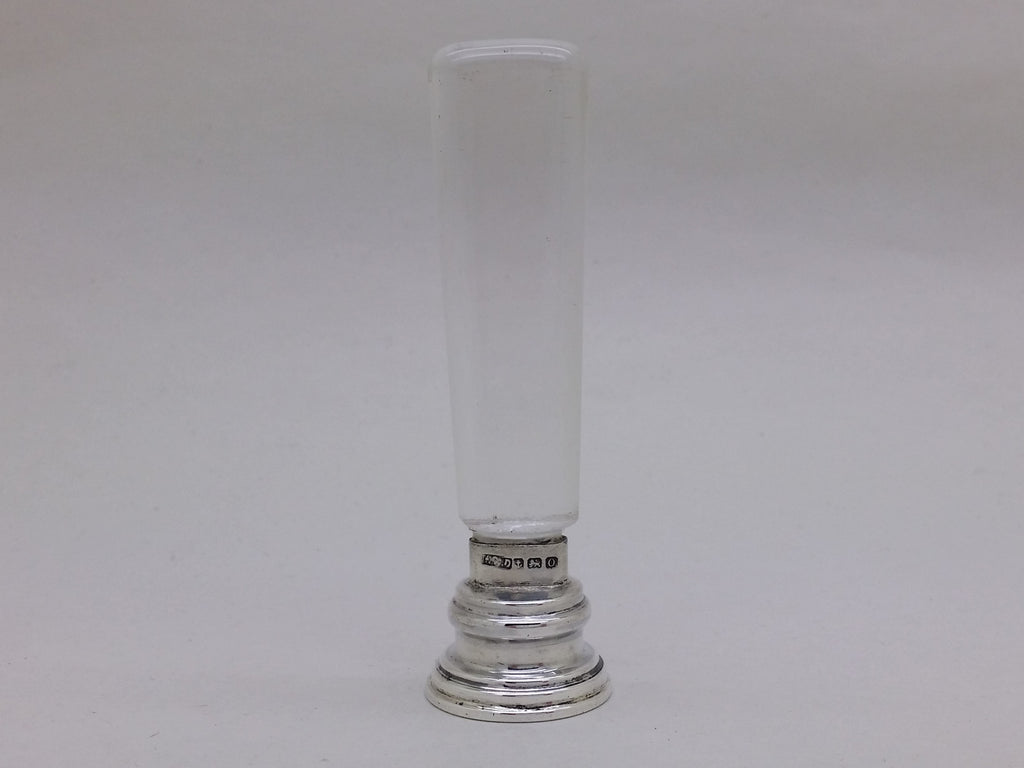 George V 1913 Sterling Silver & Glass Blank Desk Wax Seal, Birmingham
