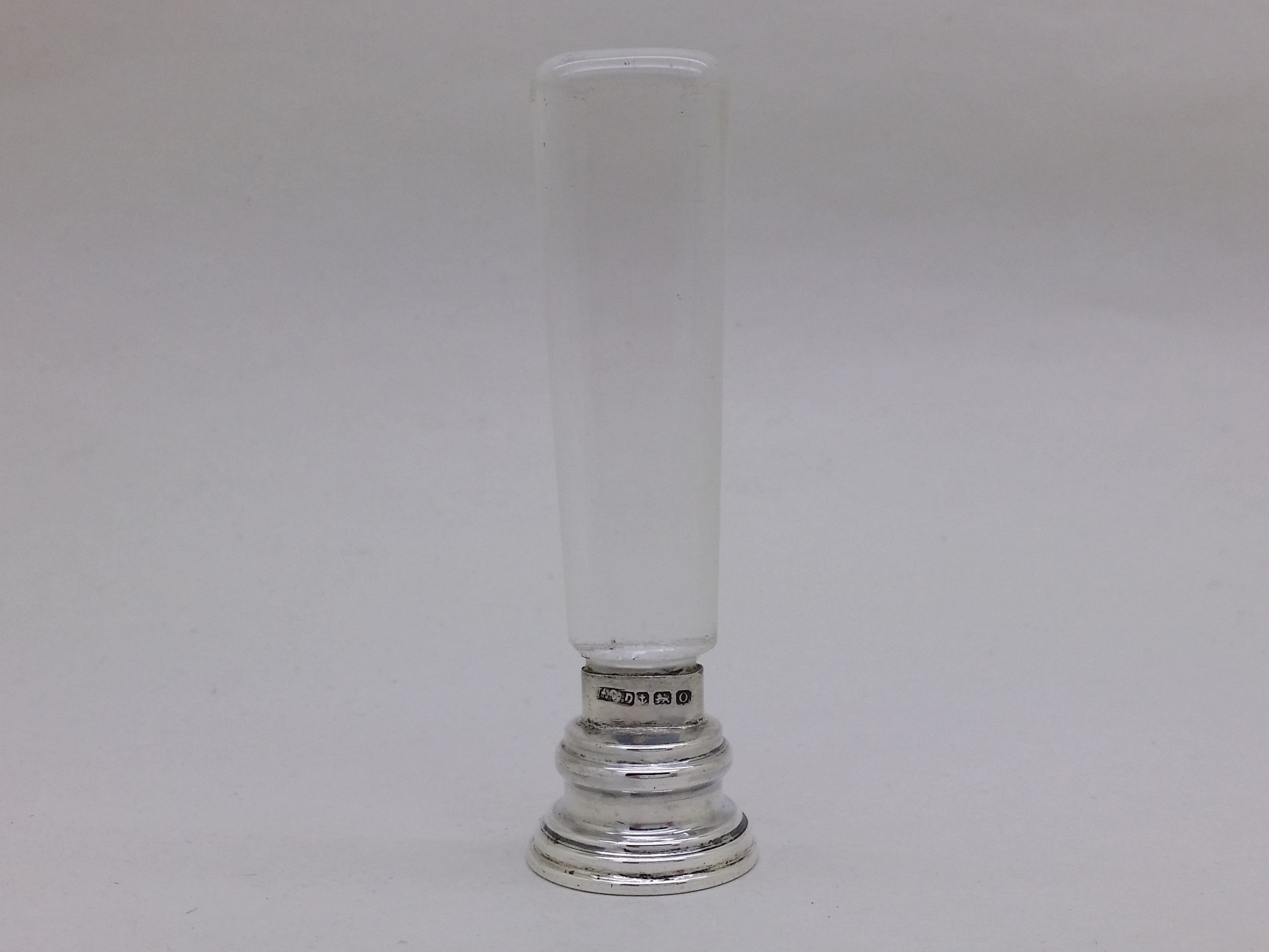 George V 1913 Sterling Silver & Glass Blank Desk Wax Seal, Birmingham