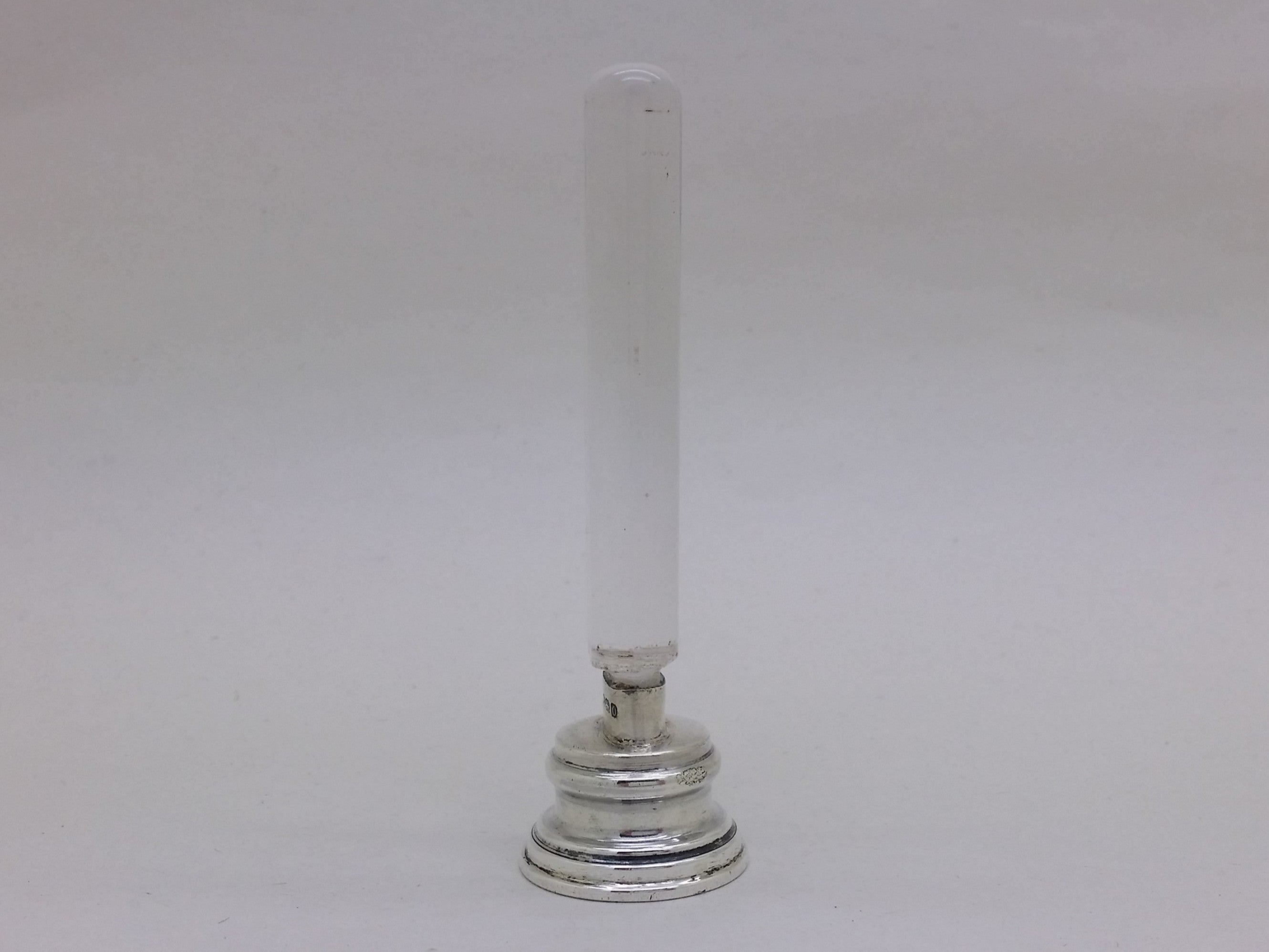 George V 1913 Sterling Silver & Glass Blank Desk Wax Seal, Birmingham