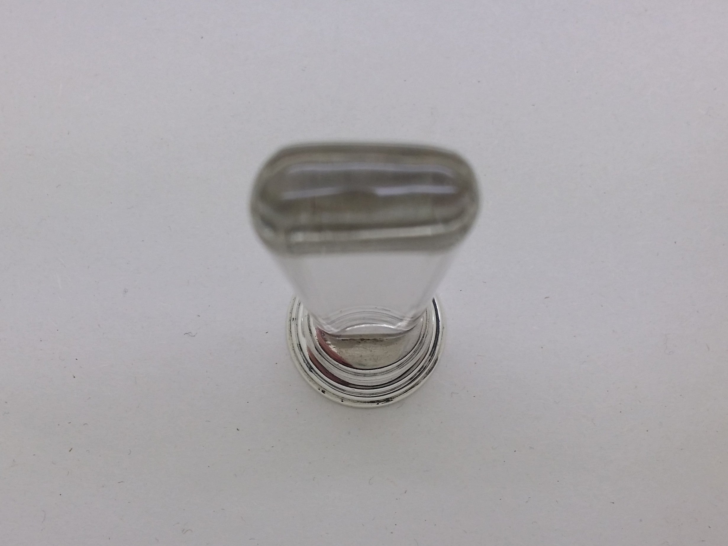 George V 1913 Sterling Silver & Glass Blank Desk Wax Seal, Birmingham