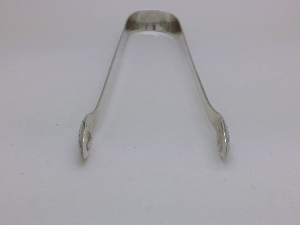 George III c.1785 Sterling Silver Bright Cut Sugar Tongs, London