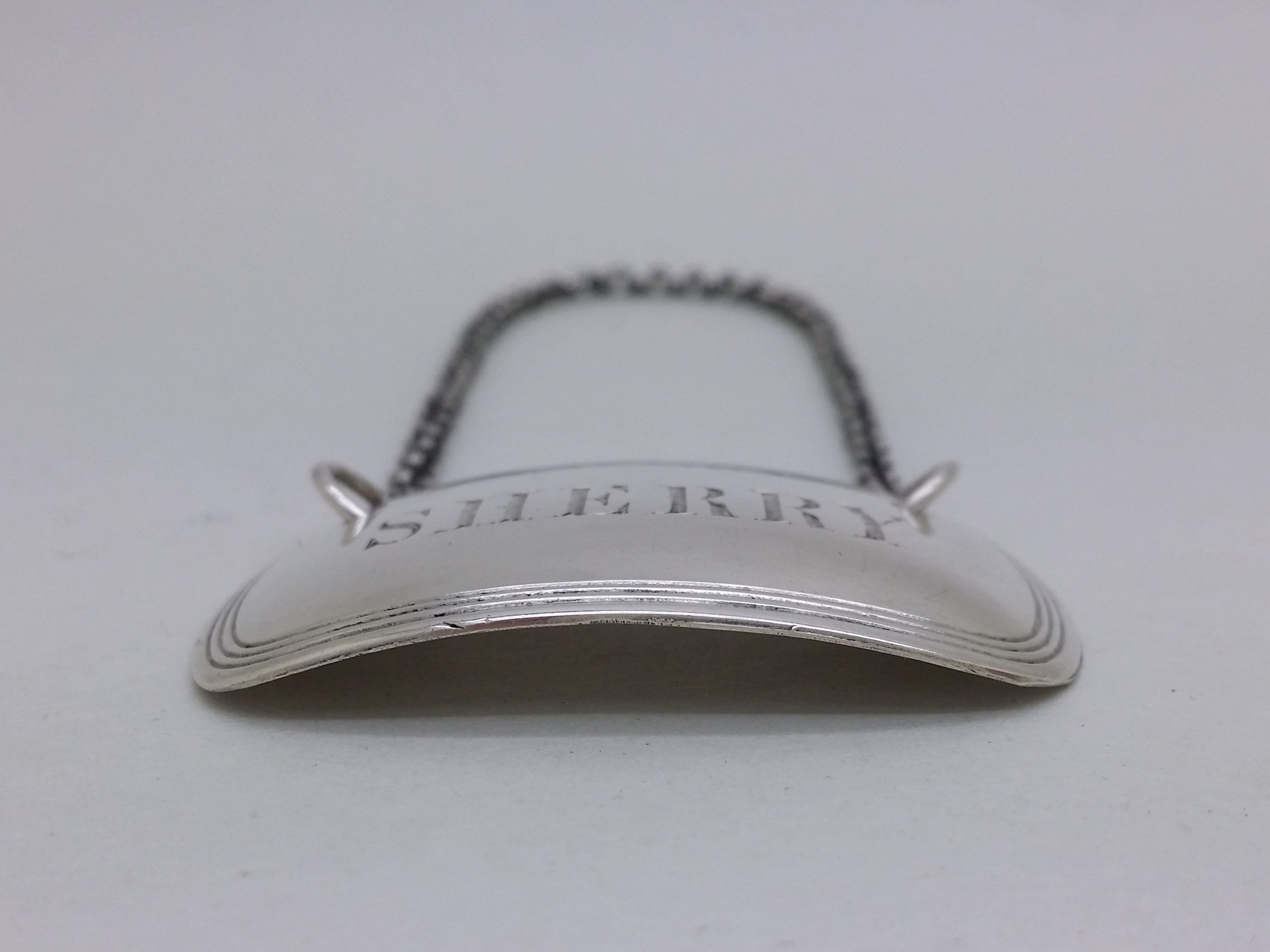 Victorian 1867 Sterling Silver Sherry Decanter Wine Label, Sheffield