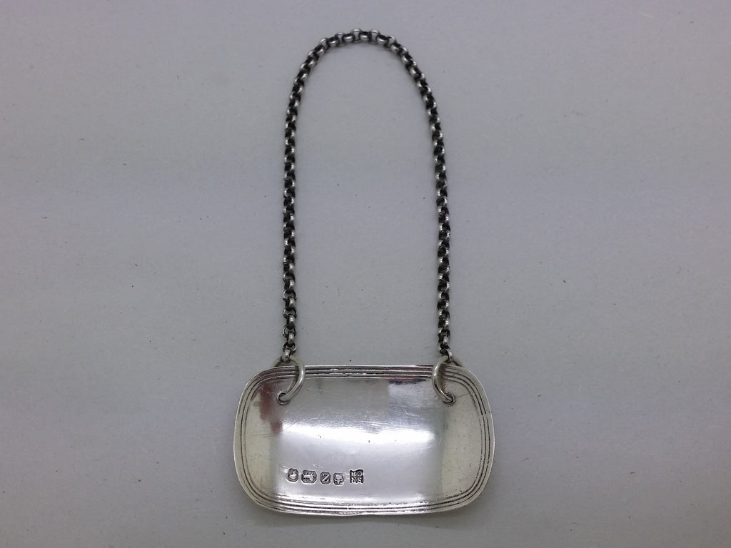 Victorian 1867 Sterling Silver Sherry Decanter Wine Label, Sheffield