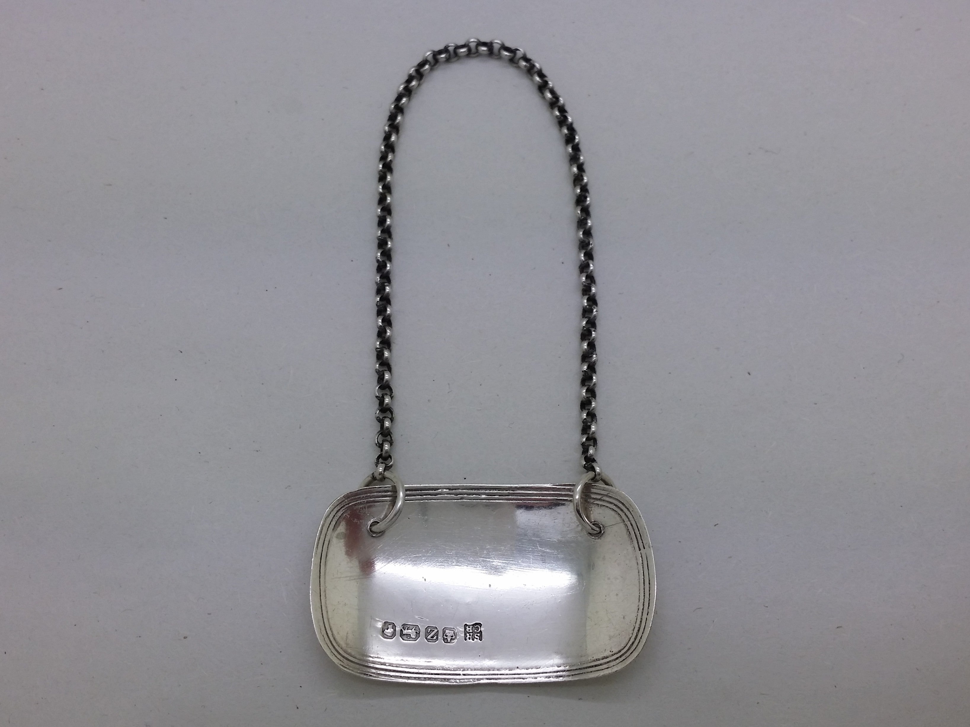 Victorian 1867 Sterling Silver Sherry Decanter Wine Label, Sheffield
