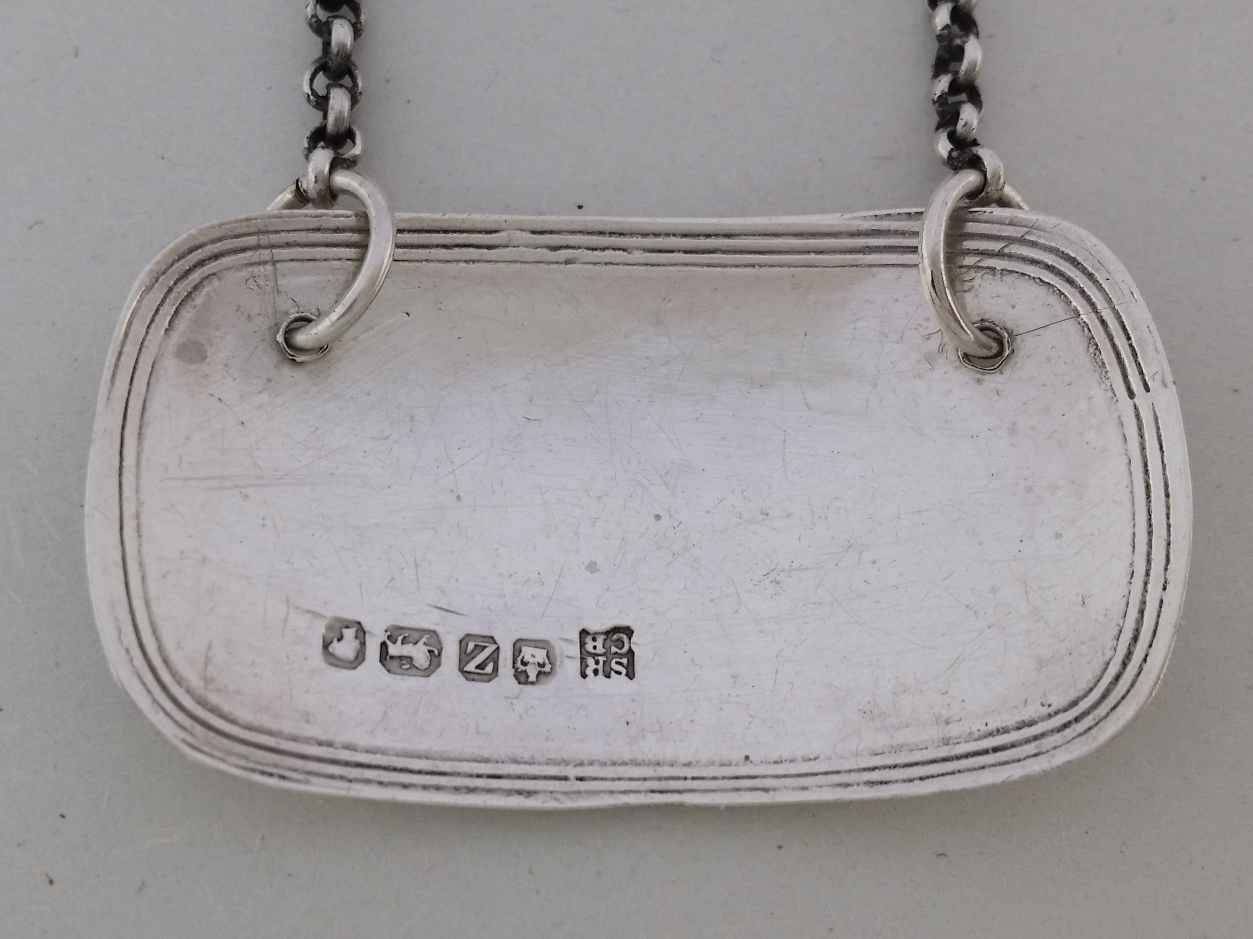 Victorian 1867 Sterling Silver Sherry Decanter Wine Label, Sheffield