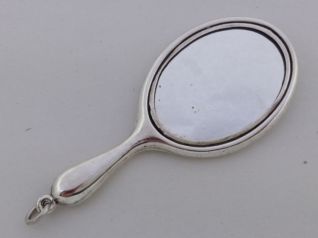 George V 1919 Sterling Silver Miniature Hand Mirror, Birmingham