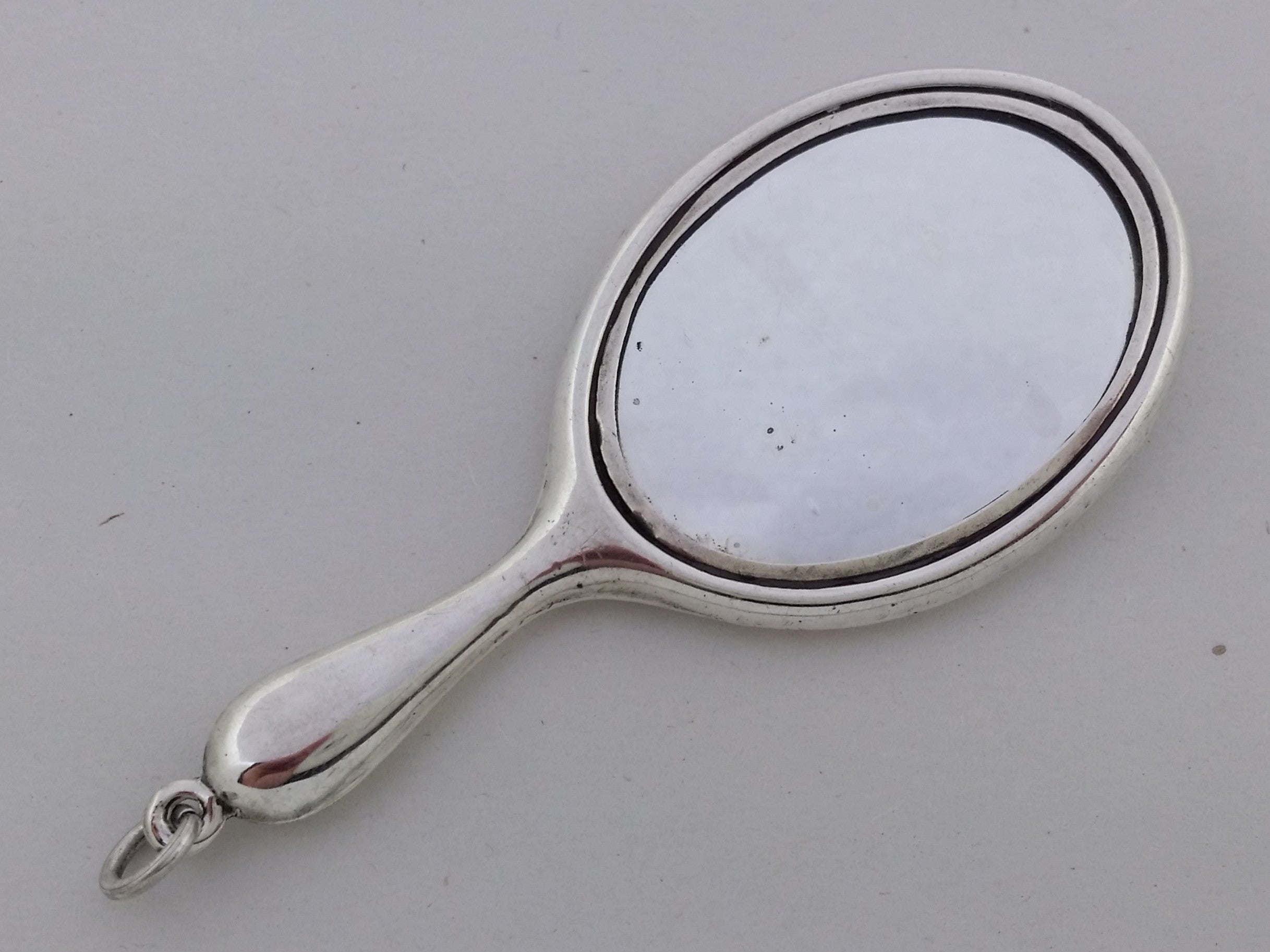 George V 1919 Sterling Silver Miniature Hand Mirror, Birmingham
