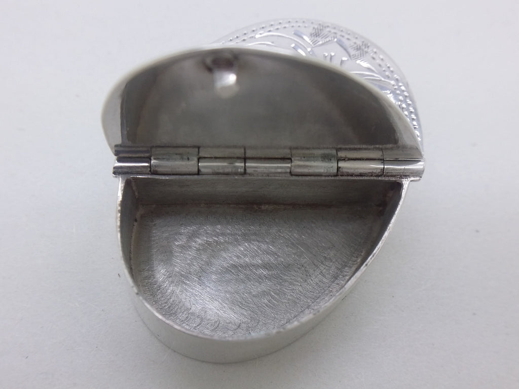 Elizabeth II 1991 Sterling Silver Double Hinged Oval Pill Box, London