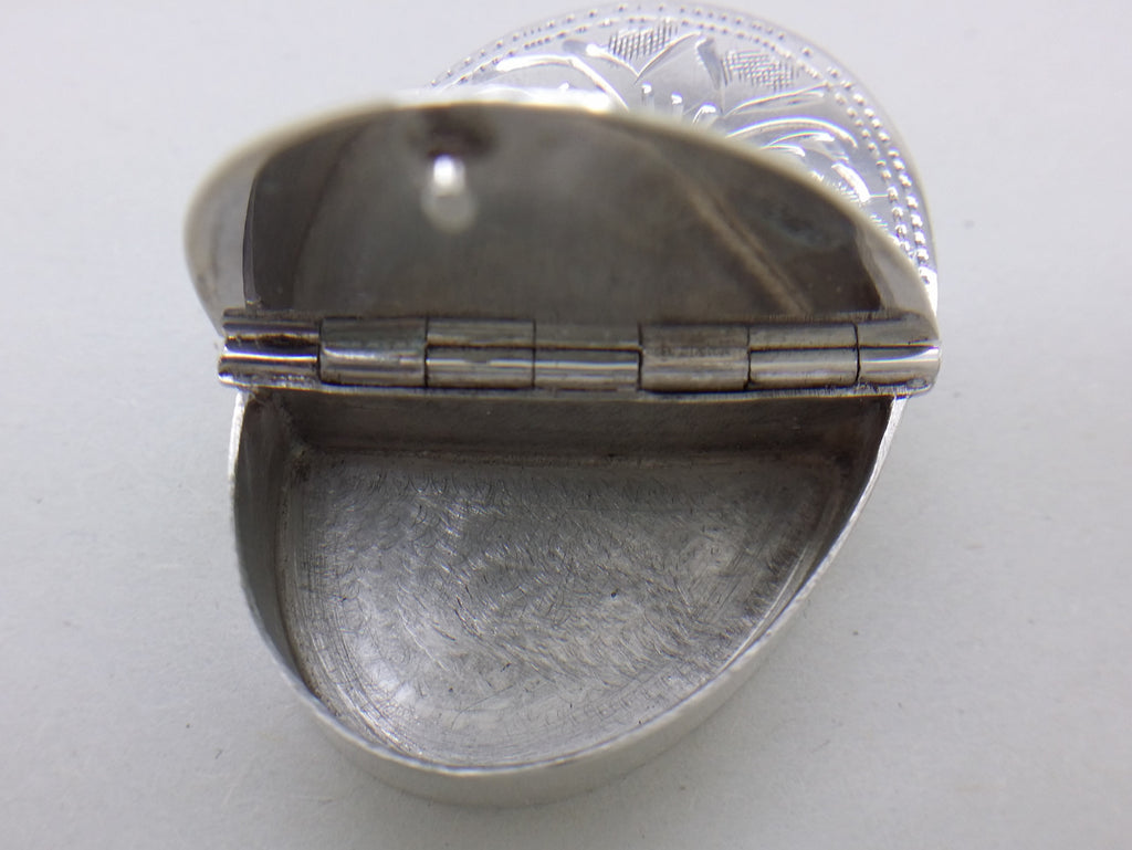 Elizabeth II 1991 Sterling Silver Double Hinged Oval Pill Box, London