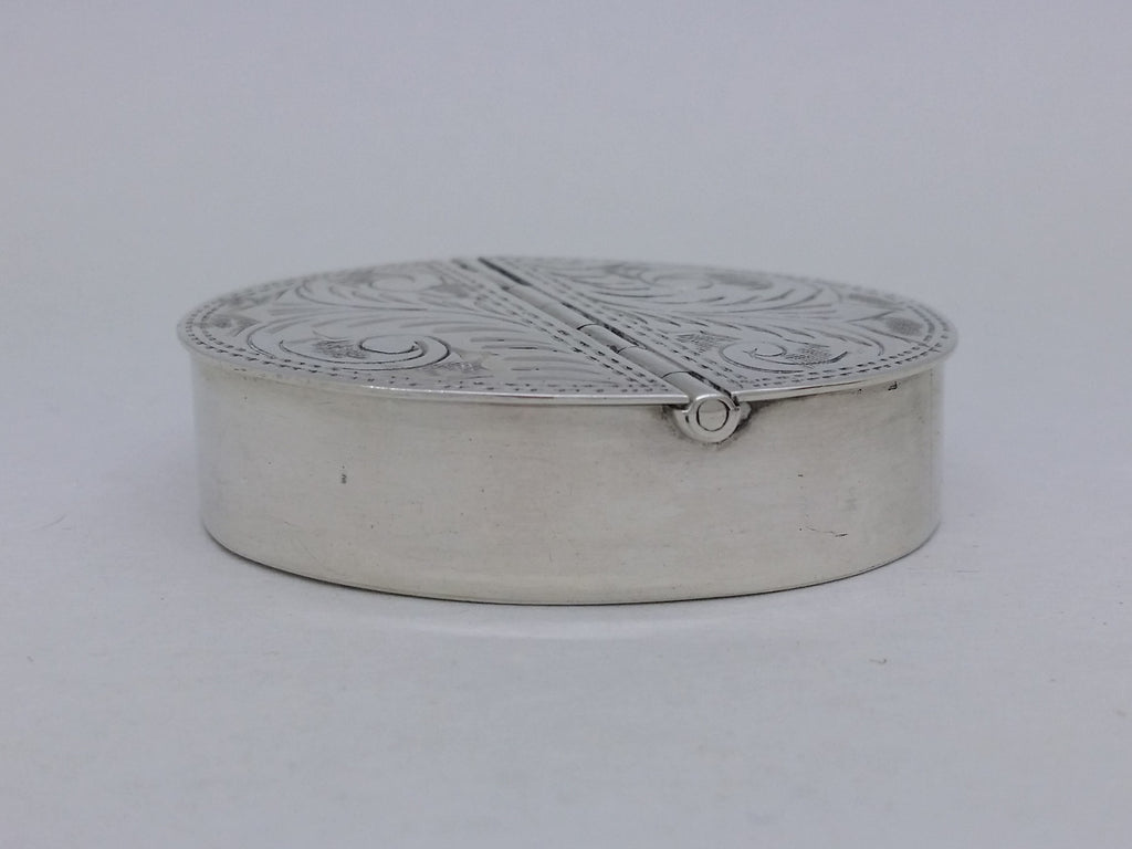 Elizabeth II 1991 Sterling Silver Double Hinged Oval Pill Box, London