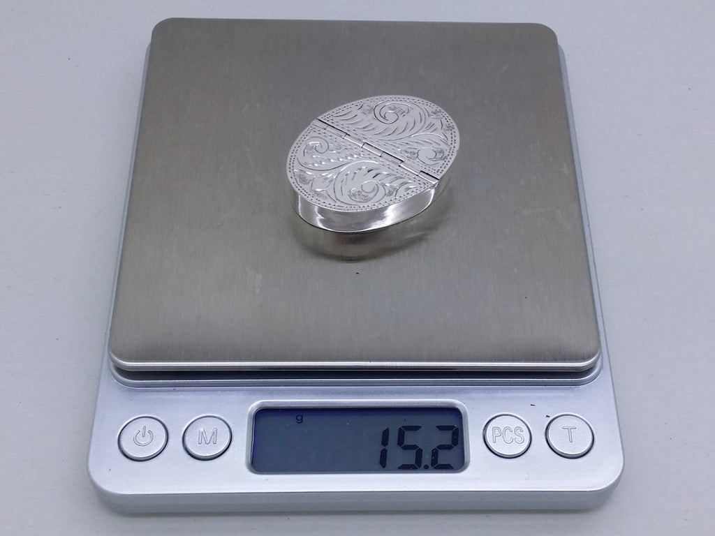 Elizabeth II 1991 Sterling Silver Double Hinged Oval Pill Box, London