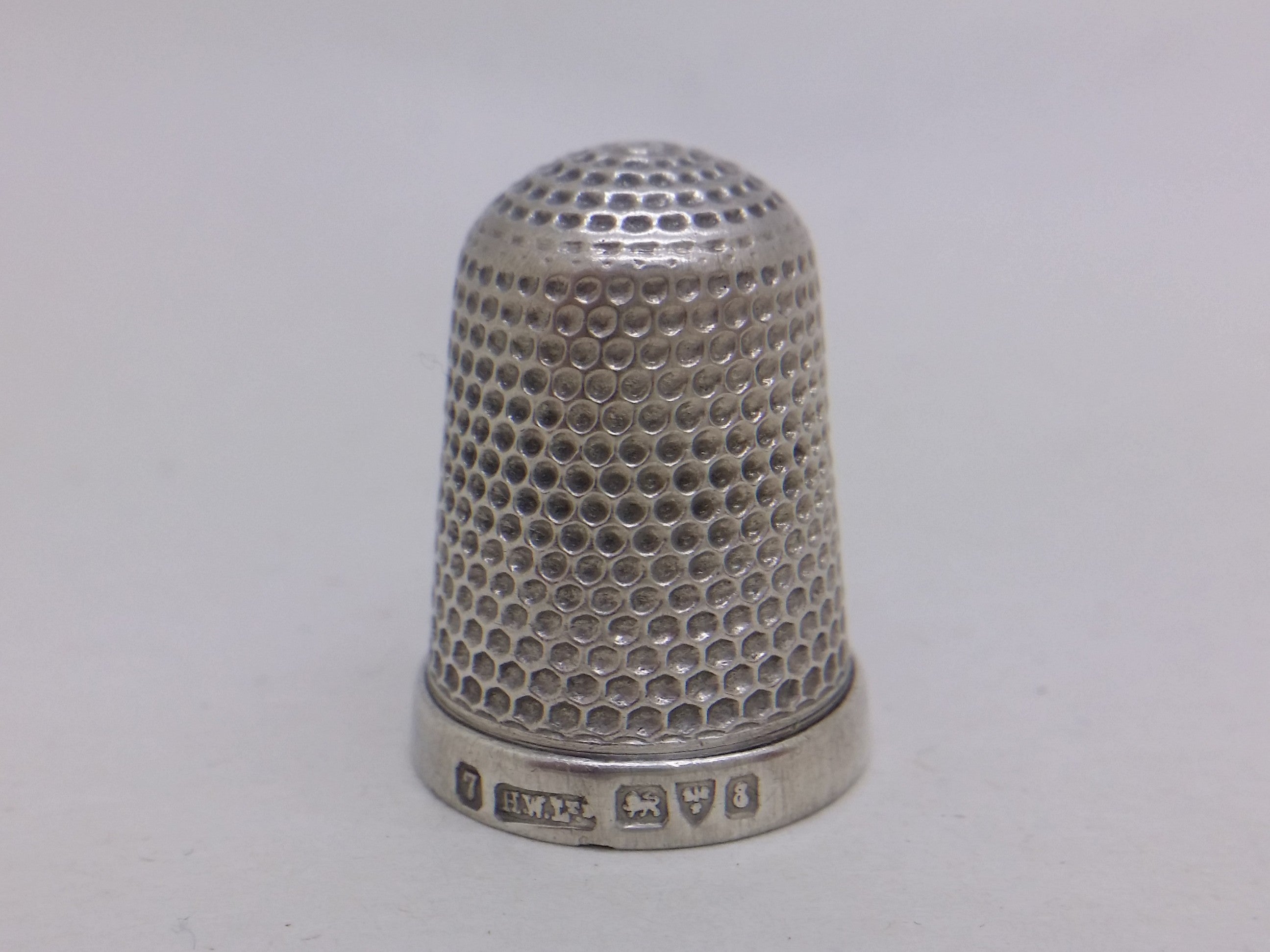 Edwardian 1905 Cased Sterling Silver Dimple Thimble, Chester