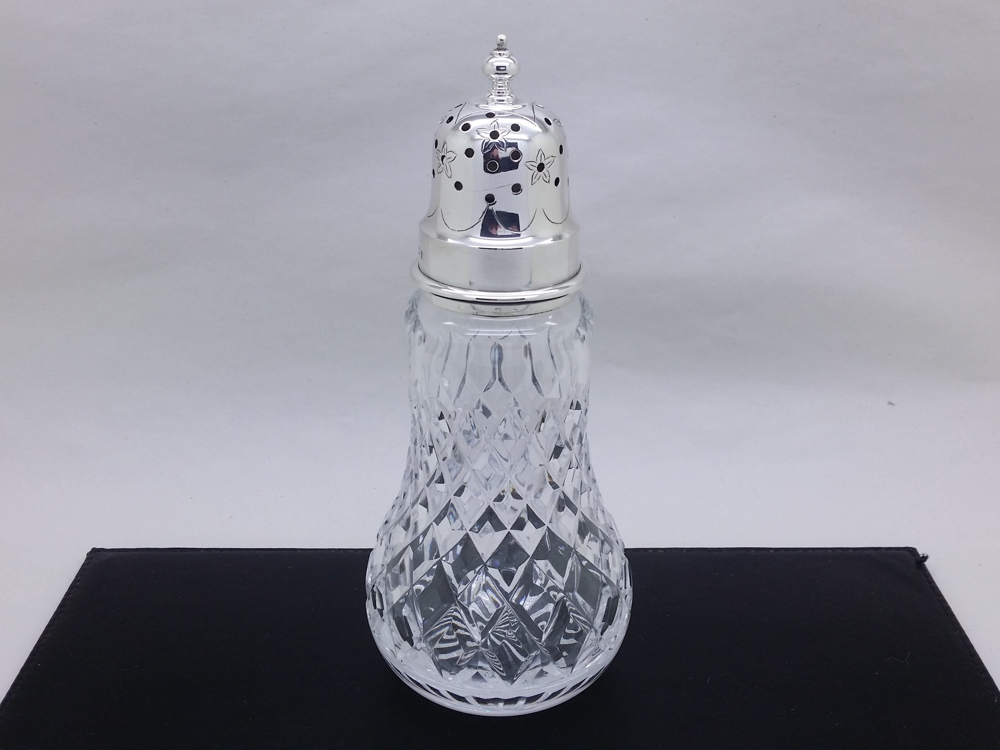 Elizabeth II 1972 Sterling Silver & Cut Glass 6¾" Sugar Caster, Birmingham
