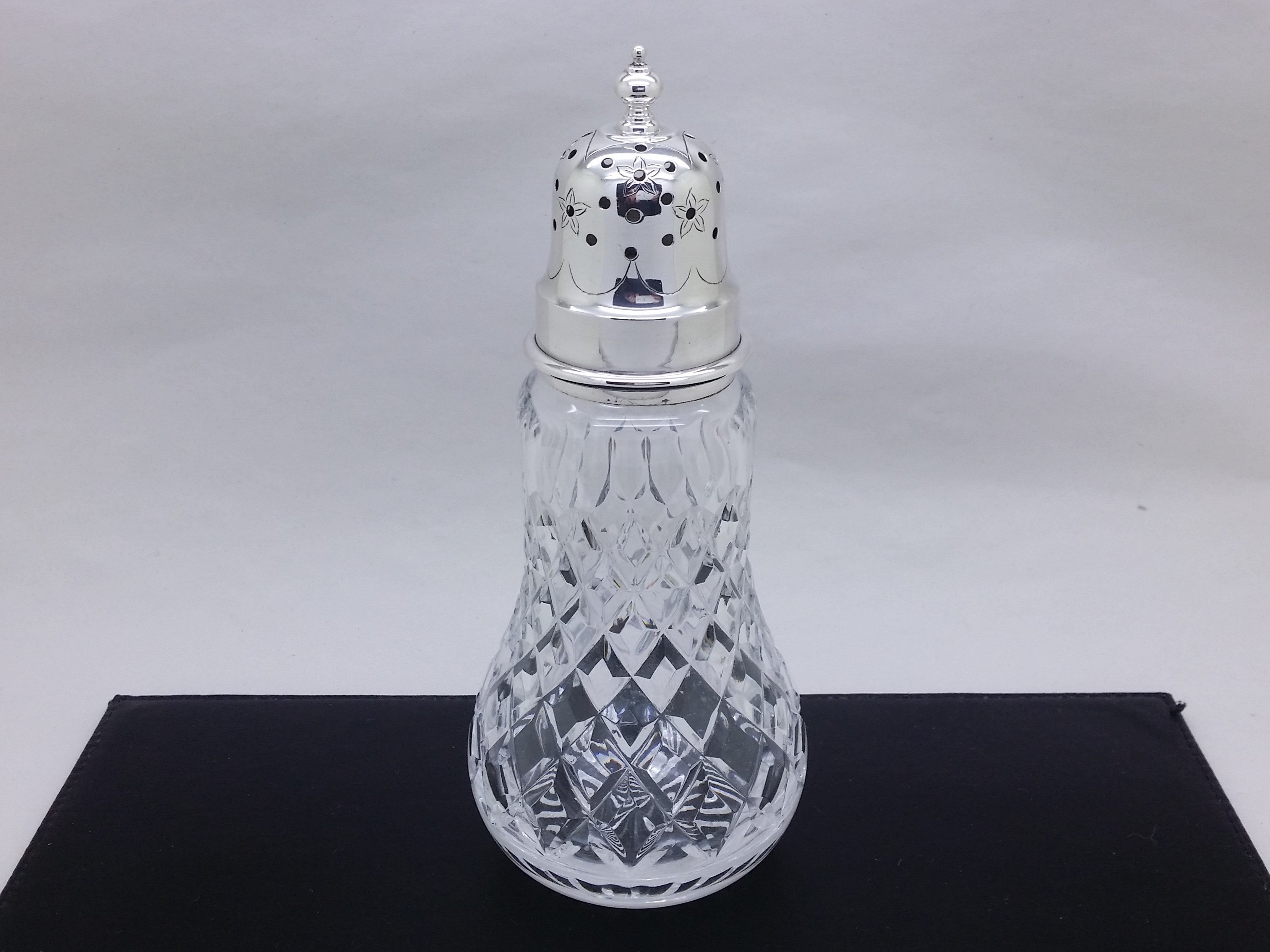 Elizabeth II 1972 Sterling Silver & Cut Glass 6¾" Sugar Caster, Birmingham