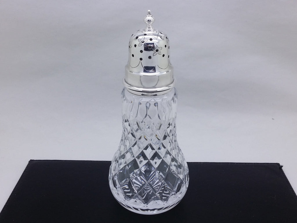Elizabeth II 1972 Sterling Silver & Cut Glass 6¾" Sugar Caster, Birmingham