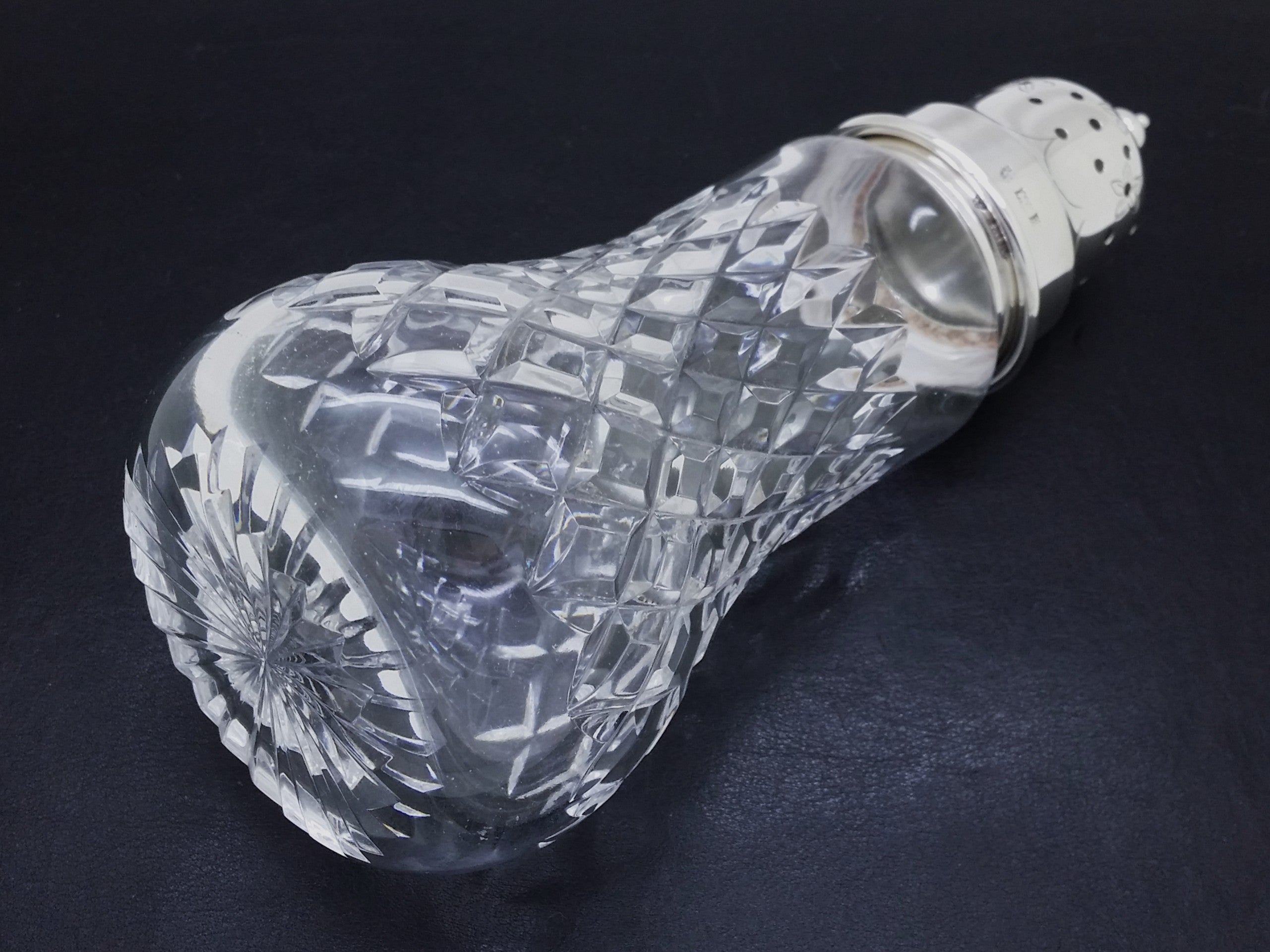 Elizabeth II 1972 Sterling Silver & Cut Glass 6¾" Sugar Caster, Birmingham