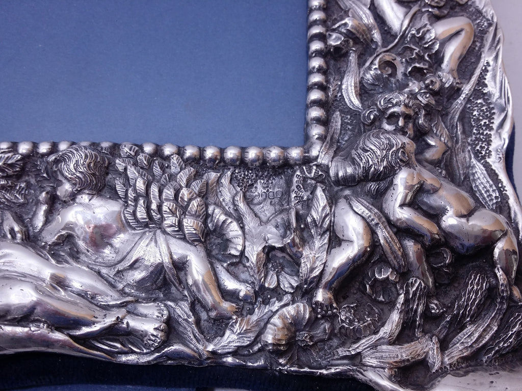 Elizabeth II 1994 Large Britannia Silver 7¼" x 5¼" Cherub Photo Frame, London
