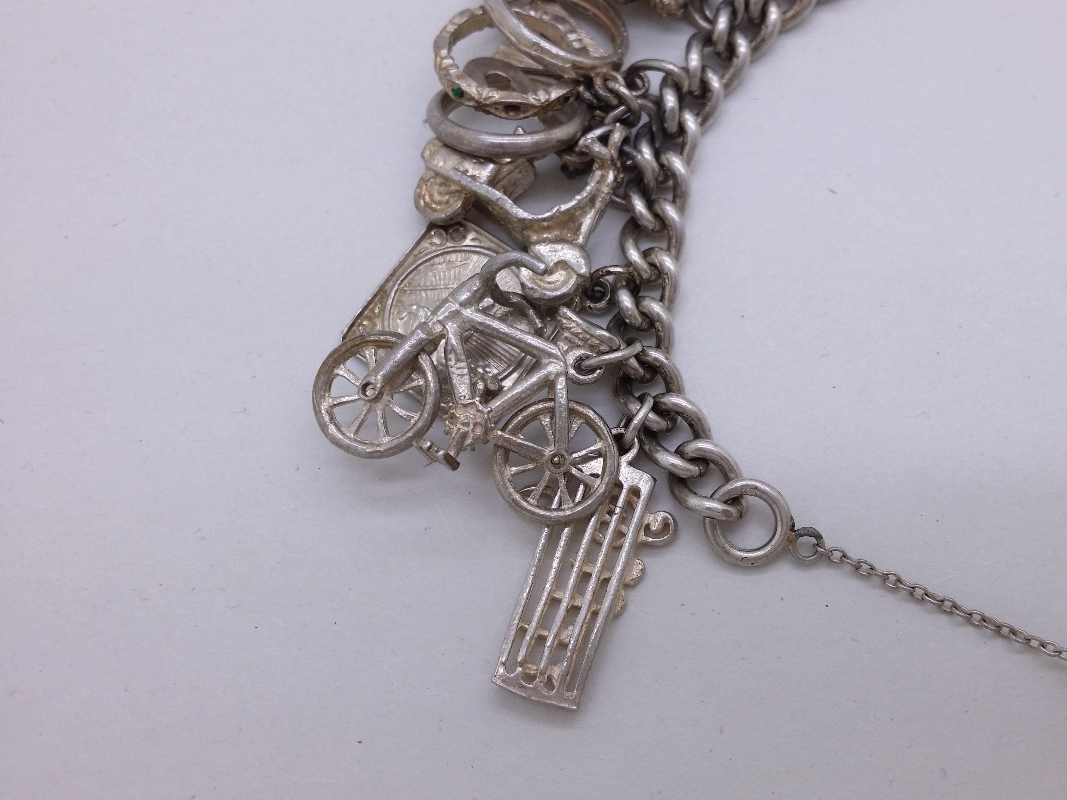 Elizabeth II 1969 Sterling Silver Charm Bracelet with 29 Charms, Birmingham