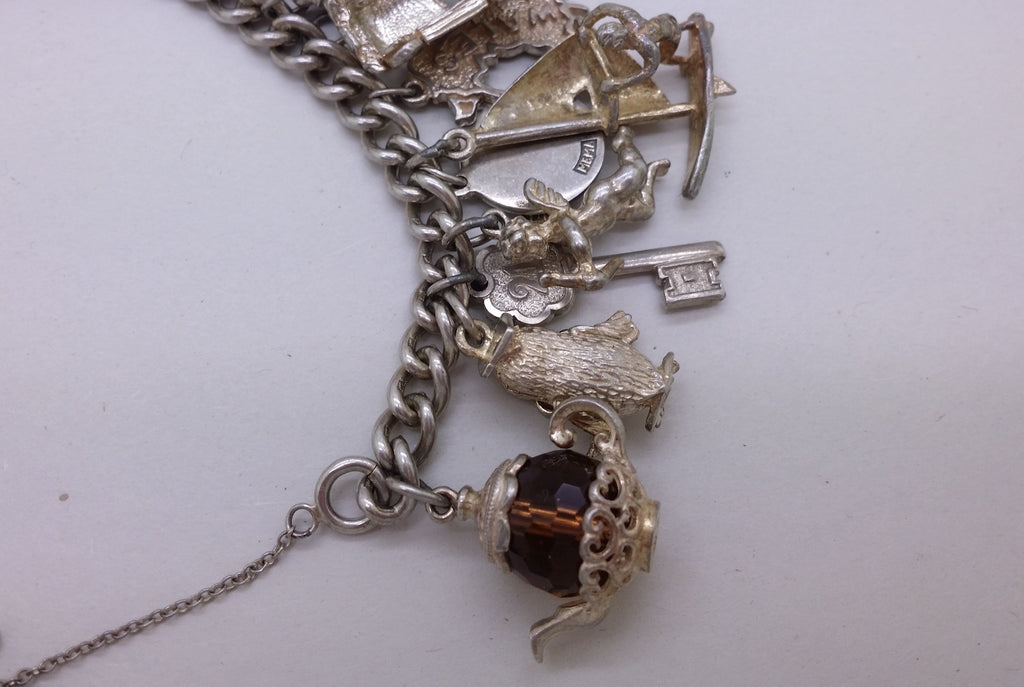 Elizabeth II 1969 Sterling Silver Charm Bracelet with 29 Charms, Birmingham