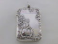 Victorian 1895 sterling silver floral & foliate vesta case, Birmingham by Edward Jacobs & Son