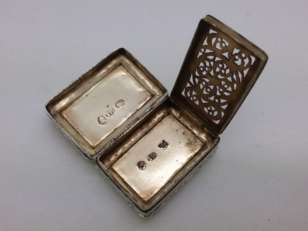 George IV 1828 Sterling Silver Engine Turned Vinaigrette, Birmingham
