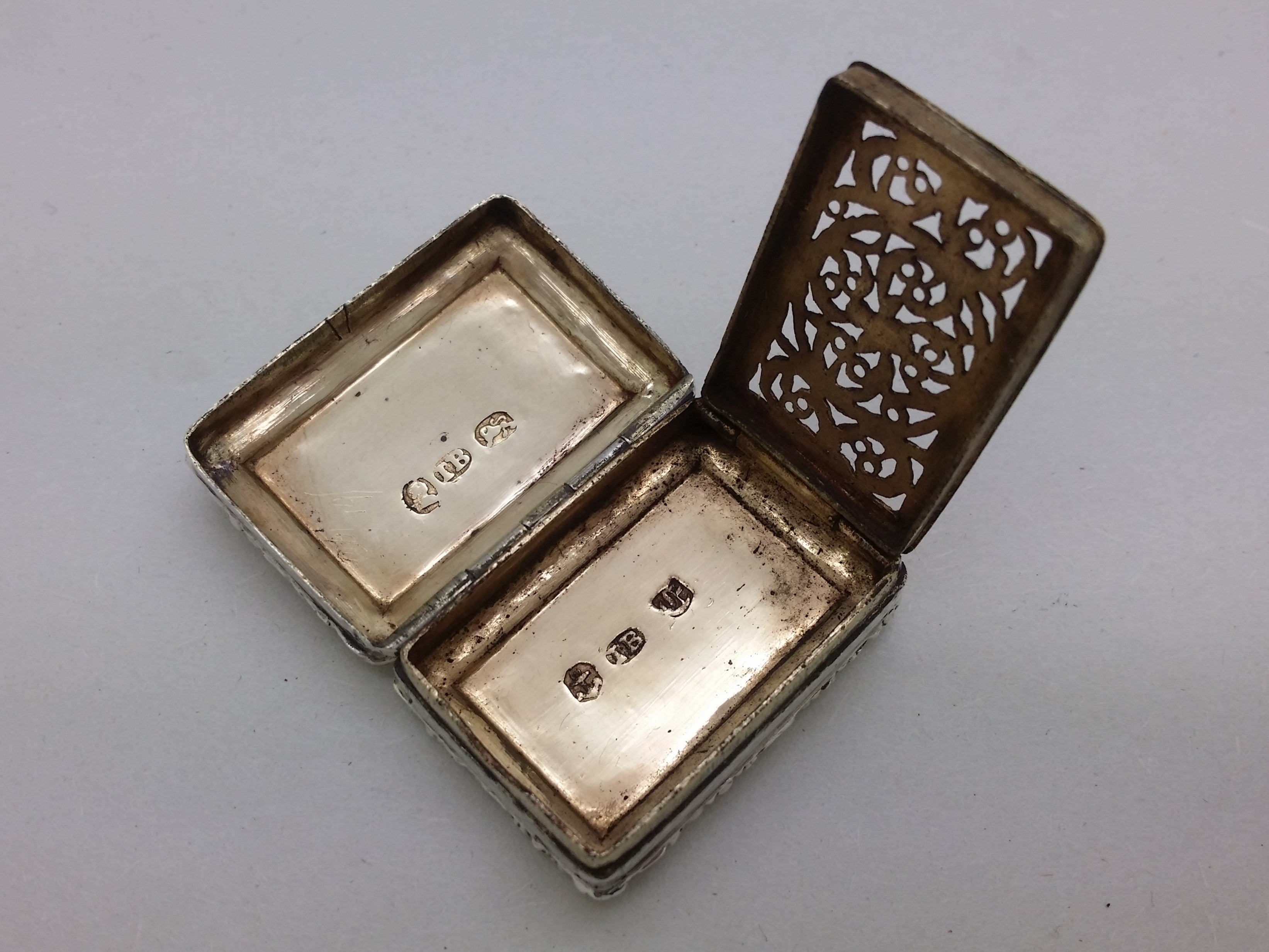 George IV 1828 Sterling Silver Engine Turned Vinaigrette, Birmingham