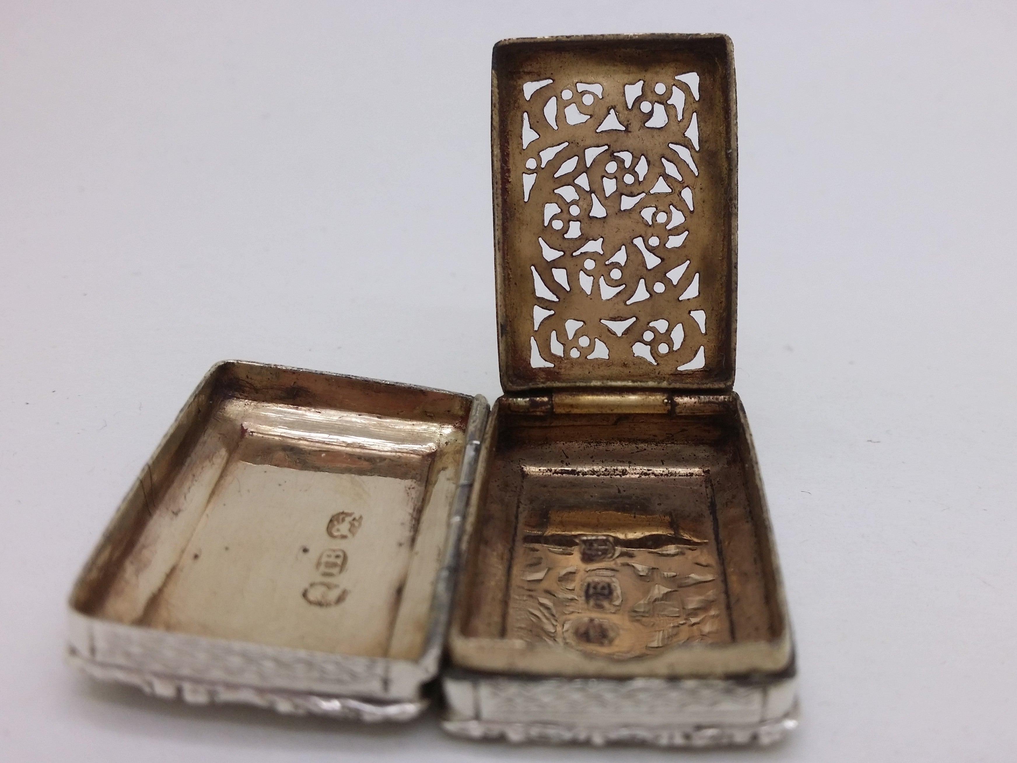 George IV 1828 Sterling Silver Engine Turned Vinaigrette, Birmingham