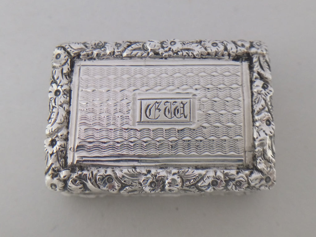 George IV 1828 Sterling Silver Engine Turned Vinaigrette, Birmingham