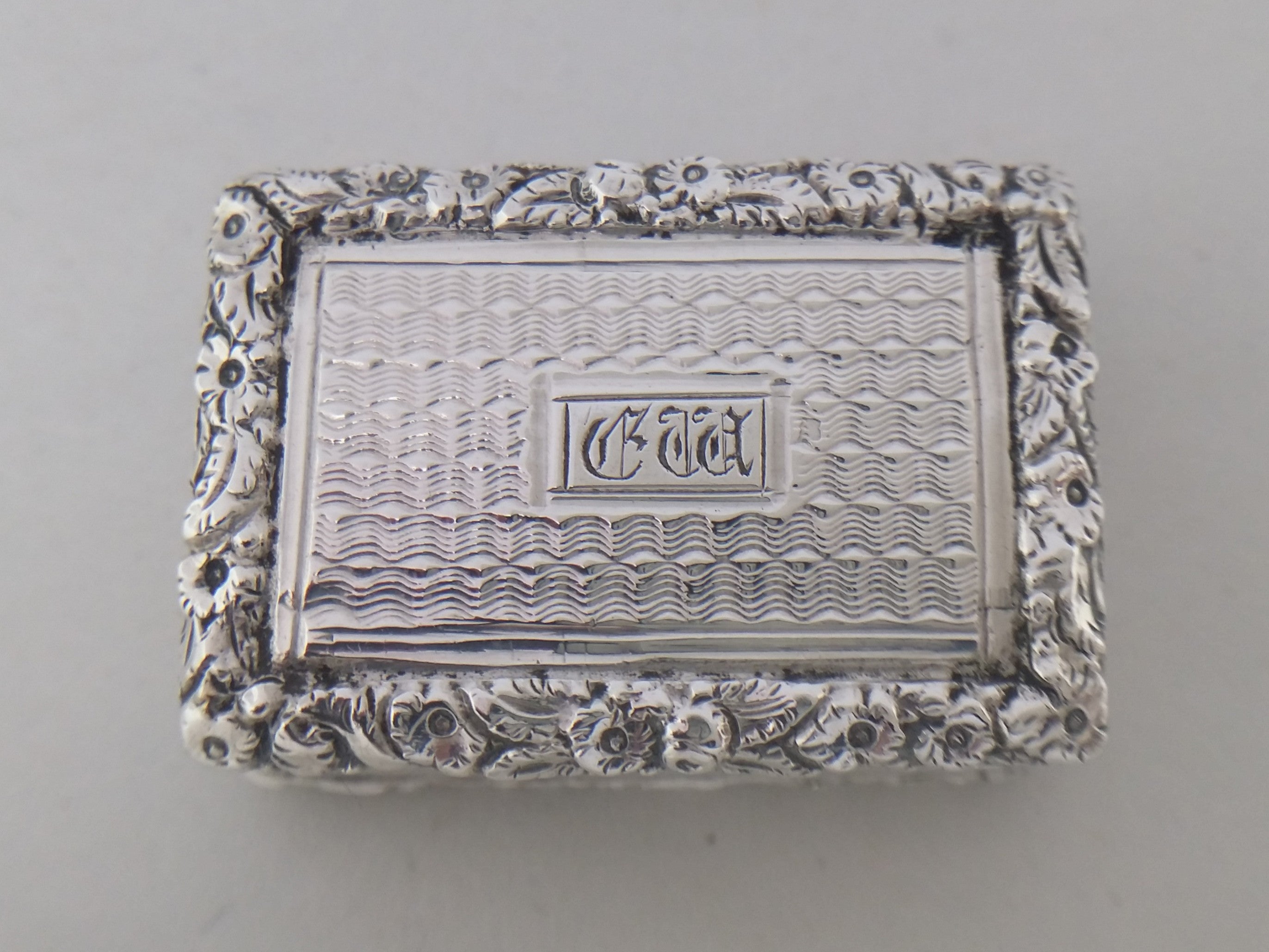 George IV 1828 Sterling Silver Engine Turned Vinaigrette, Birmingham
