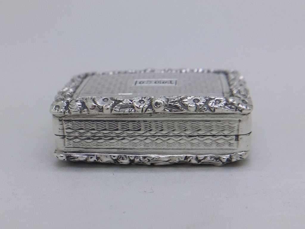 George IV 1828 Sterling Silver Engine Turned Vinaigrette, Birmingham