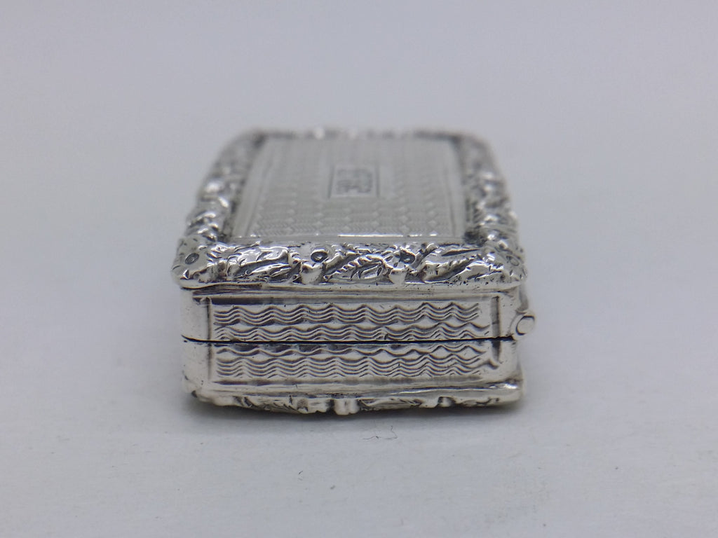 George IV 1828 Sterling Silver Engine Turned Vinaigrette, Birmingham