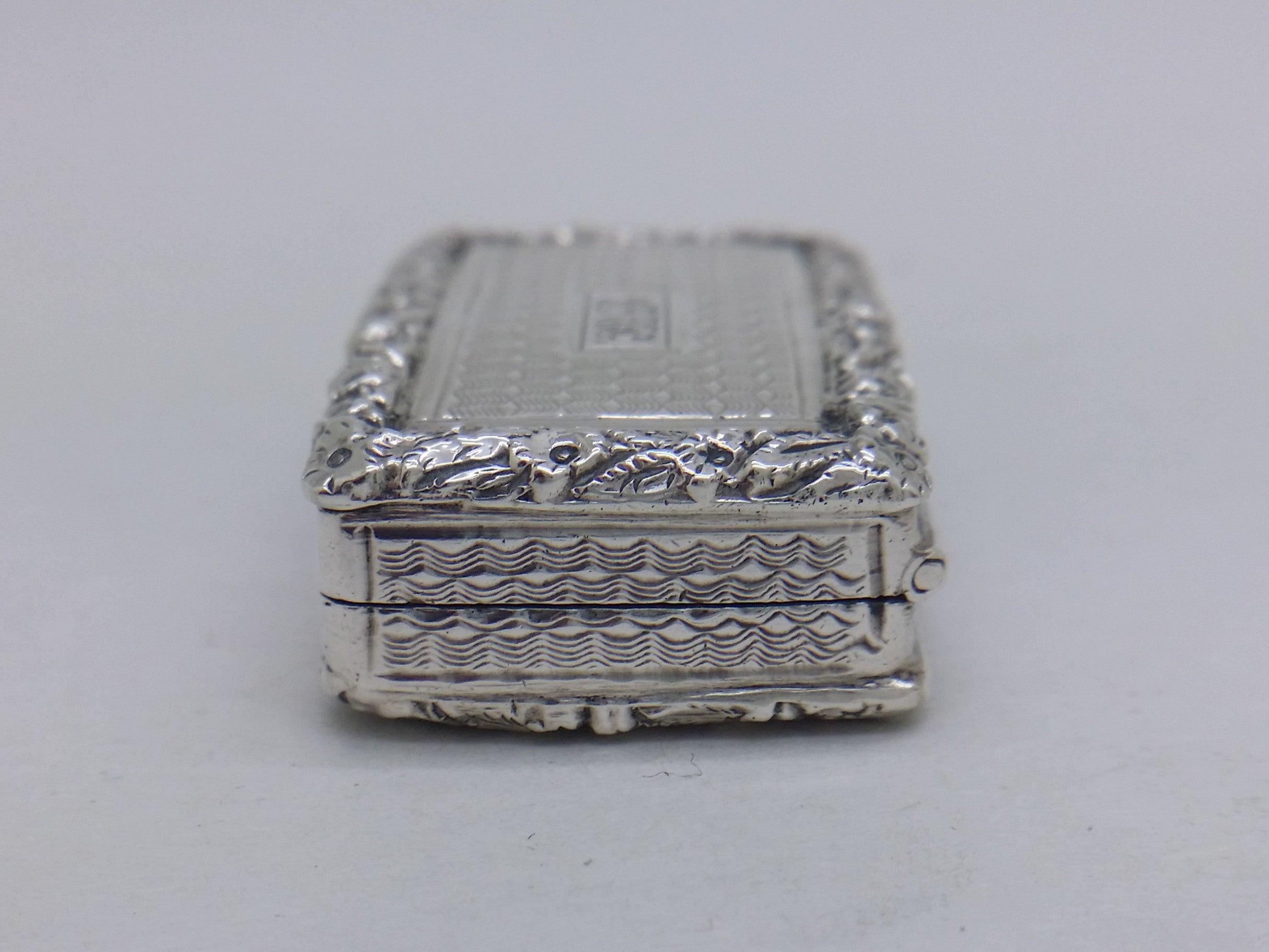 George IV 1828 Sterling Silver Engine Turned Vinaigrette, Birmingham