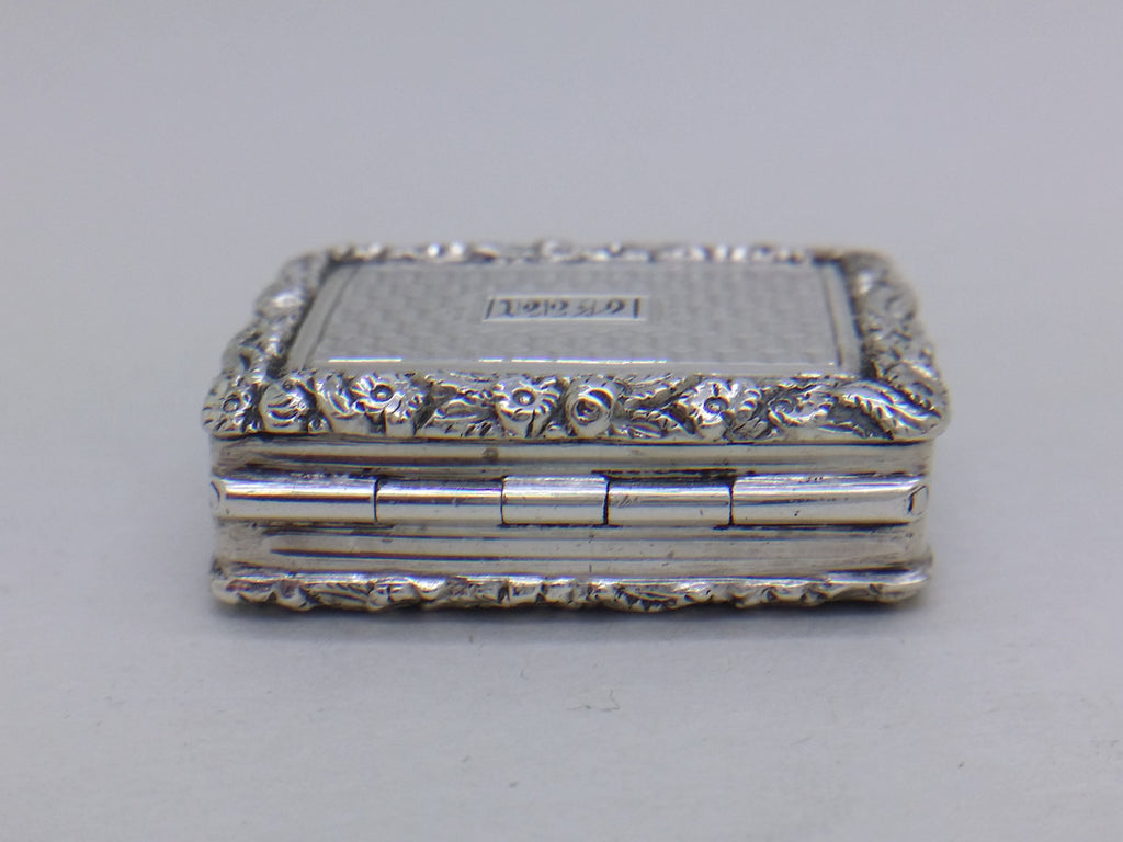 George IV 1828 Sterling Silver Engine Turned Vinaigrette, Birmingham