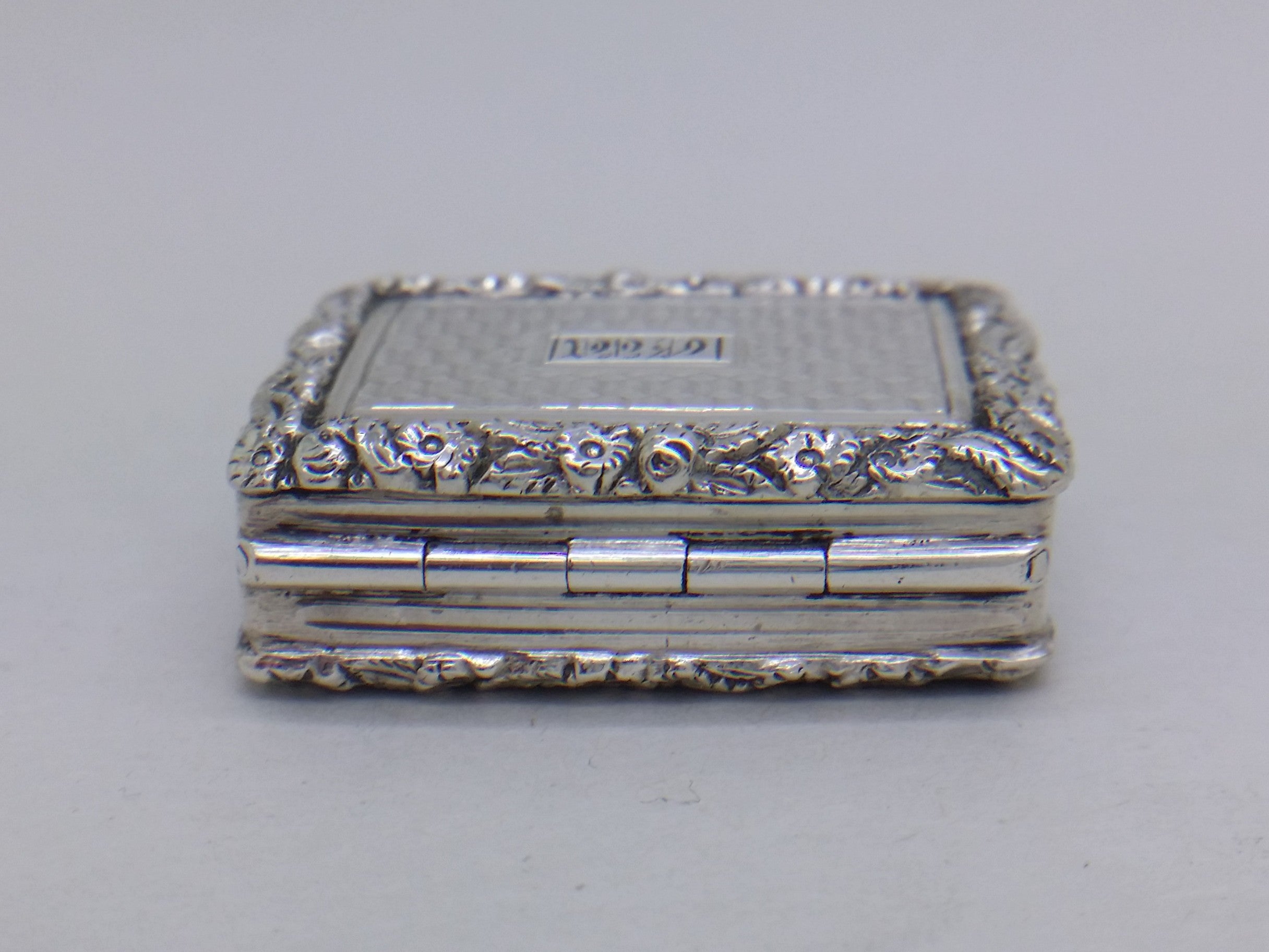 George IV 1828 Sterling Silver Engine Turned Vinaigrette, Birmingham