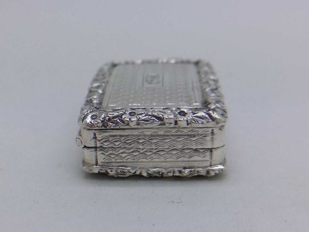 George IV 1828 Sterling Silver Engine Turned Vinaigrette, Birmingham